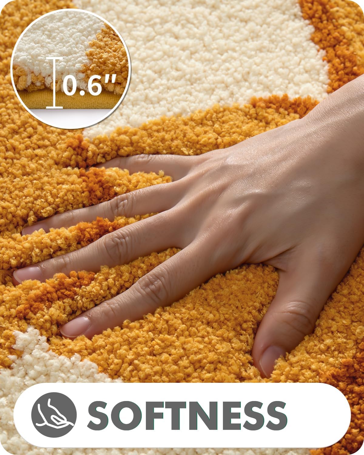 LUMI Cute Animal Bathroom Rugs, Plush Absorbent Bath Mats for Bathroom, Non-Slip Backing Washable Bath Mat, Ideal for Shower Sink Bathtub Room Decor, 20"x35", Clownfish