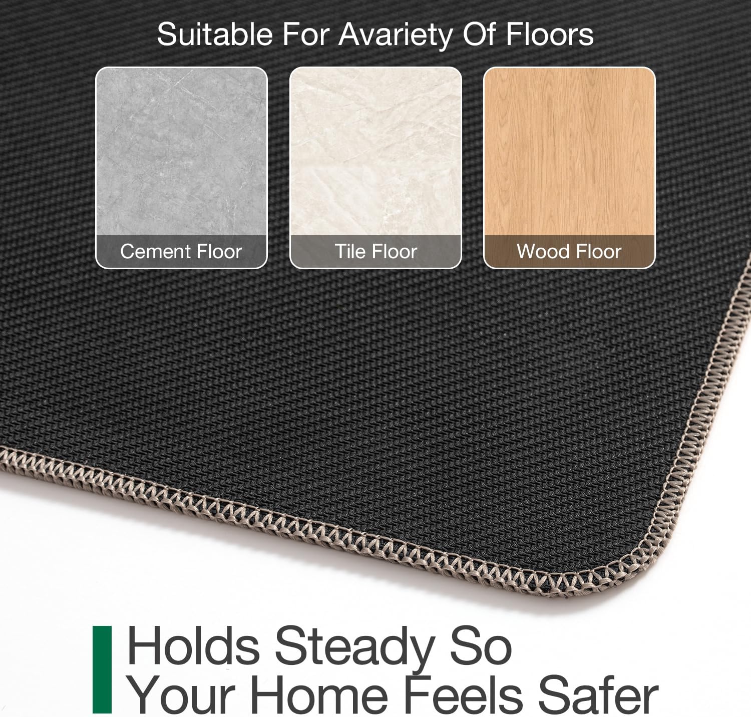 LUMI Ultra Thin Entryway Door Mat, Low Profile Non Slip Rubber Backing, Easy Clean, Brown, for Indoor/Patio