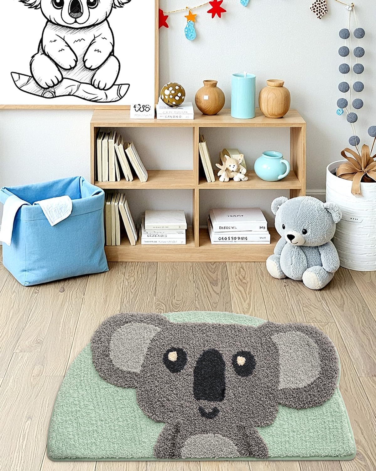 LUMI Cute Animal Bathroom Rugs, Plush Absorbent Bath Mats for Bathroom, Non-Slip Backing Washable Bath Mat, Ideal for Shower Sink Bathtub Room Decor, 18"x29", Koala