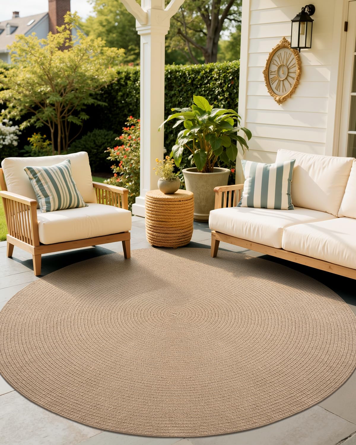 その他 jute rug 2525 circle jute rug 2525 circle Natural 10' x 10' Hand Braided Jute Round Rug