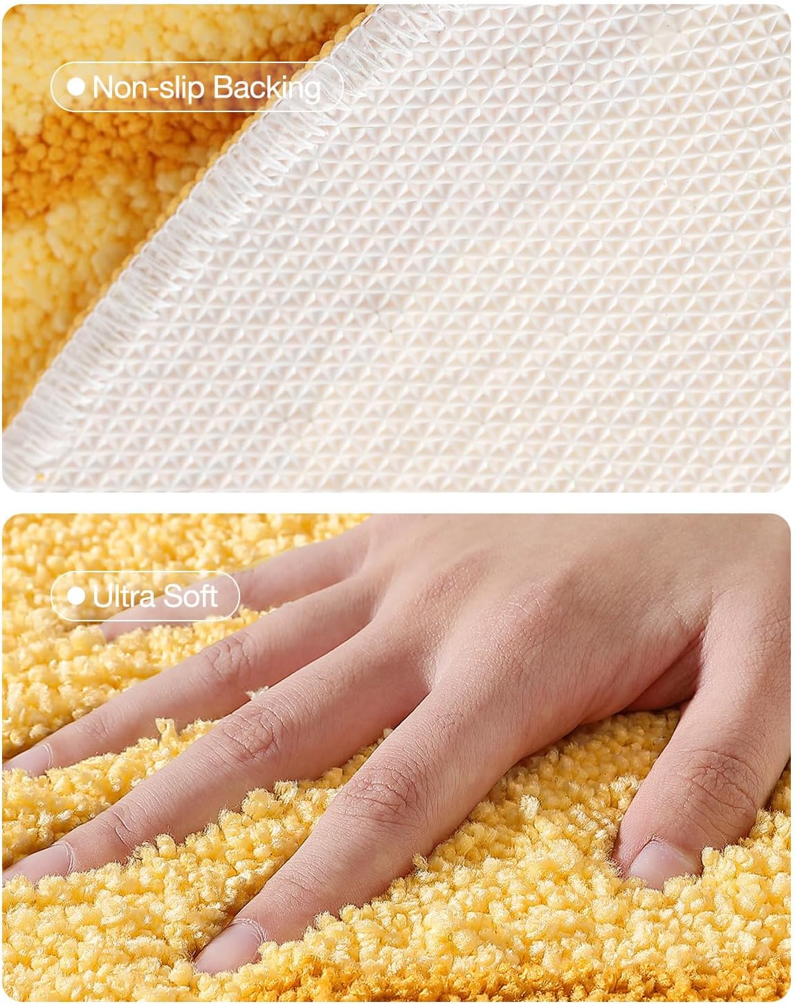 LUMI Cute Bathroom Rugs, Funny Fruit Runner Rug, Soft Plush Fluffy Bath Mat, Absorbent, Non-Slip for Bathroom, Kitchen Sink, Bedroom, Kid's Bedroom, and Living Room, Banana