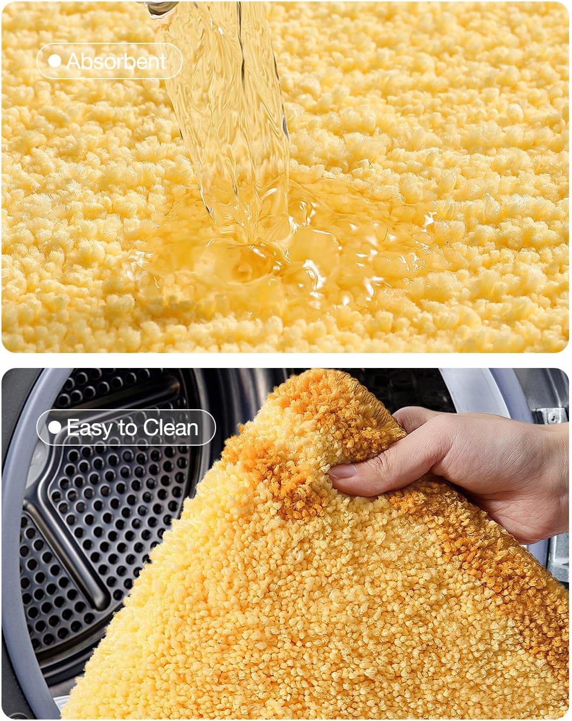 LUMI Cute Bathroom Rugs, Funny Fruit Runner Rug, Soft Plush Fluffy Bath Mat, Absorbent, Non-Slip for Bathroom, Kitchen Sink, Bedroom, Kid's Bedroom, and Living Room, Banana