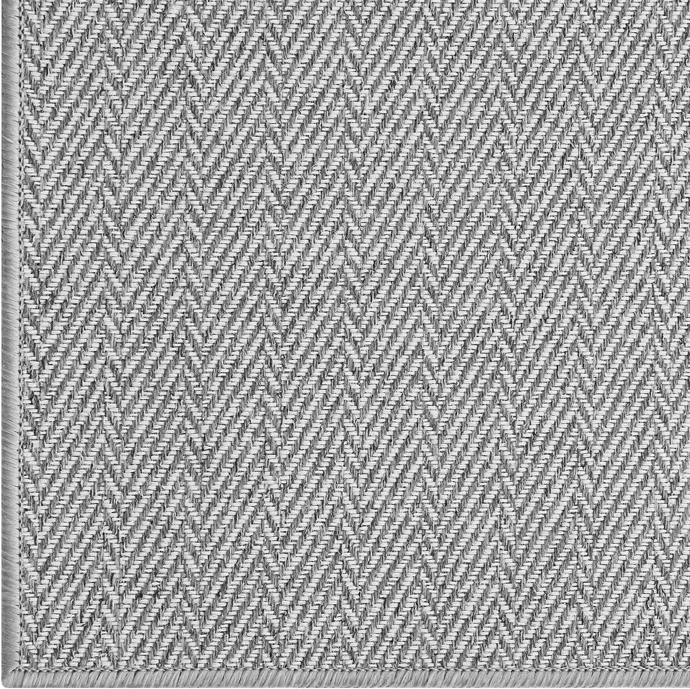 LUMI Ultra Thin Indoor Door Mat, Non Slip Entryway Mat, Low Profile Doormat, Unique Herringbone Design Carpet for Inside, Patio, Porch, Gray