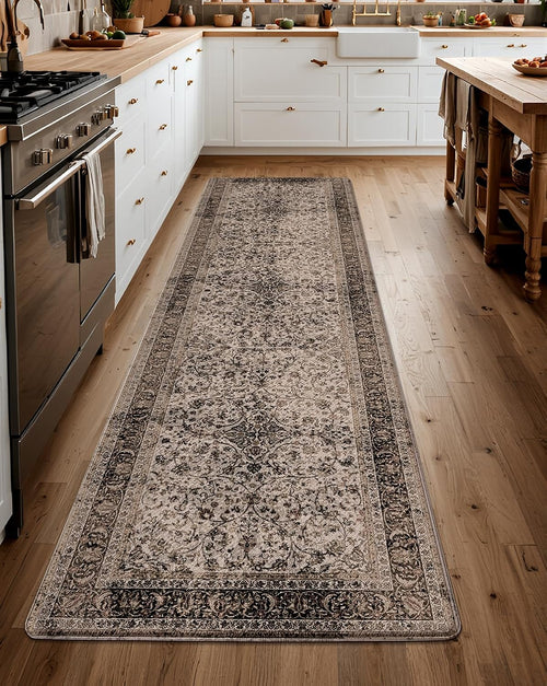 LUMI 2025 Upgraded Anti Fatigue Cushioned Kitchen Mat for Floor, Non-Slip Comfort PVC Padded Mats with Faux Leather Surface for Standing, Desk Office, Sink, Laundry,