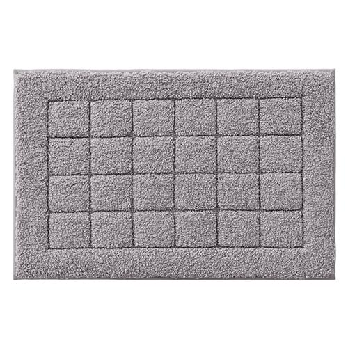 LUMI Modern Bathroom Rug, Serene Grid Series.
