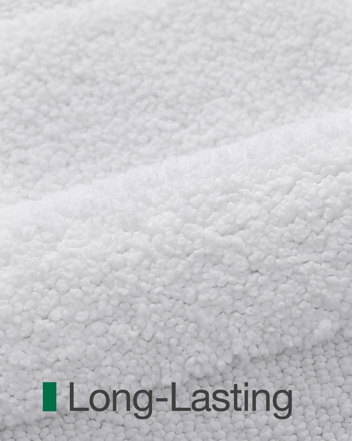 LUMI Ultra Soft Bathroom Rug, Non Slip Rubber Backing, Absorbent Washable Quick Dry, Premium Microfiber Plush, White, for Bathtub/Shower Floor