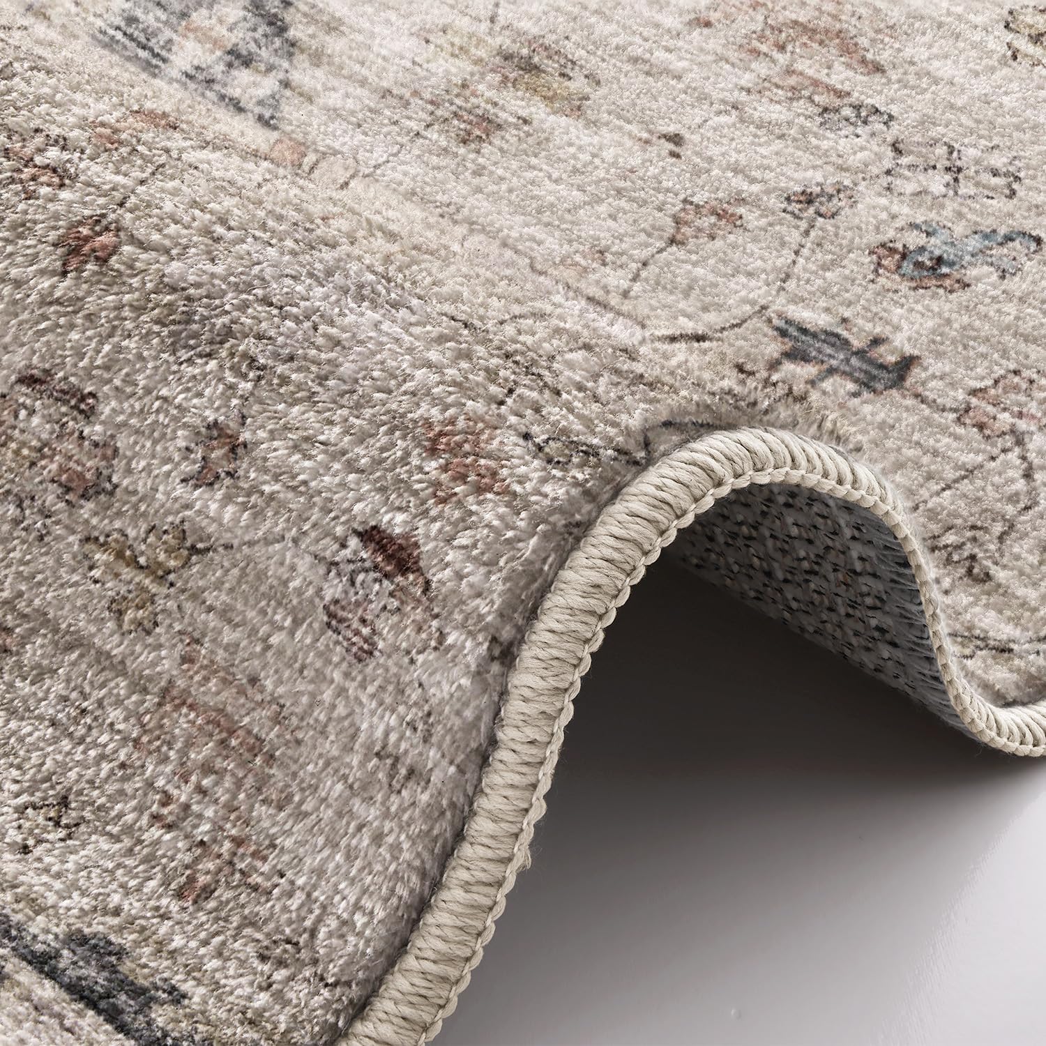 LUMI Washable Area Rug for Living Room, Ultra Soft Traditional Rugs Non Slip with Rubber Backing, Low Profile, High Traffic, Stain Resistant Carpets, Ideal for Bedroom, Dining Room, Indoor
