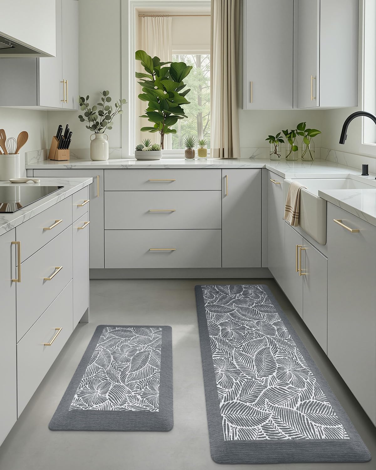 LUMI Kitchen Mat, Ultra-Soft Non-Slip Rugs for Standing Comfort in Desk Office, Sink, Laundry Areas, 20"x32" Waterproof Stain Resistant Floor Pad