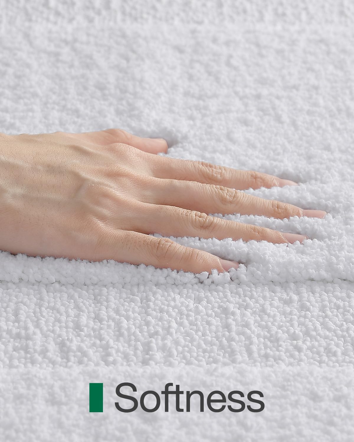 LUMI Ultra Soft Bathroom Rug, Non Slip Rubber Backing, Absorbent Washable Quick Dry, Premium Microfiber Plush, White, for Bathtub/Shower Floor