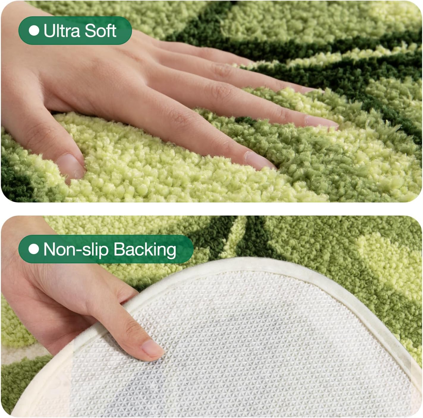 Cartoon Bath Mat Ample Palm Leaf