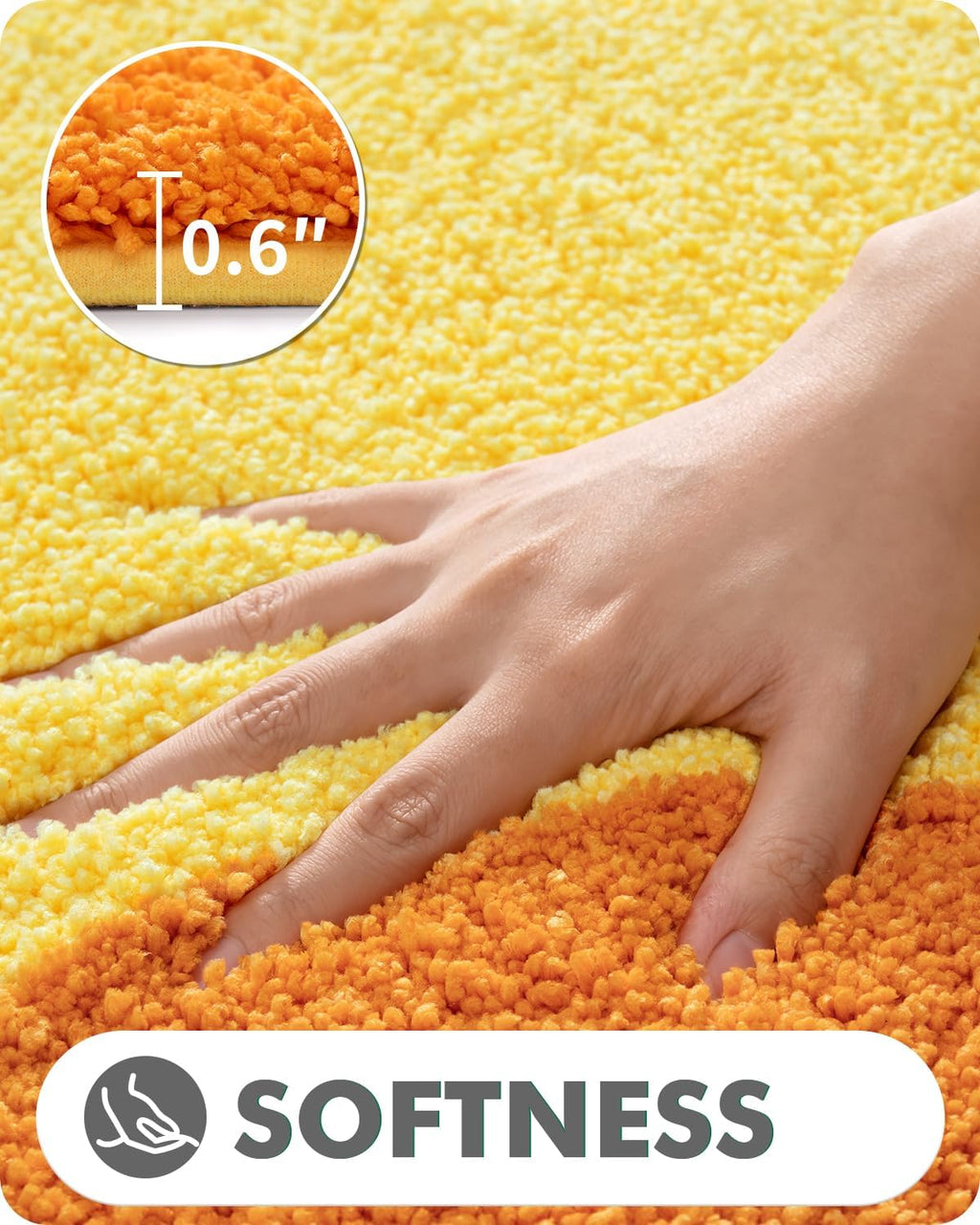 LUMI Cute Rubber Duck Bath Mat, Plush Absorbent Bath Mats for Bathroom, Non-Slip Backing Washable Bath Rugs, Ideal for Kids Shower Sink Bathtub Bedroom, 18"x28", Duck Decor