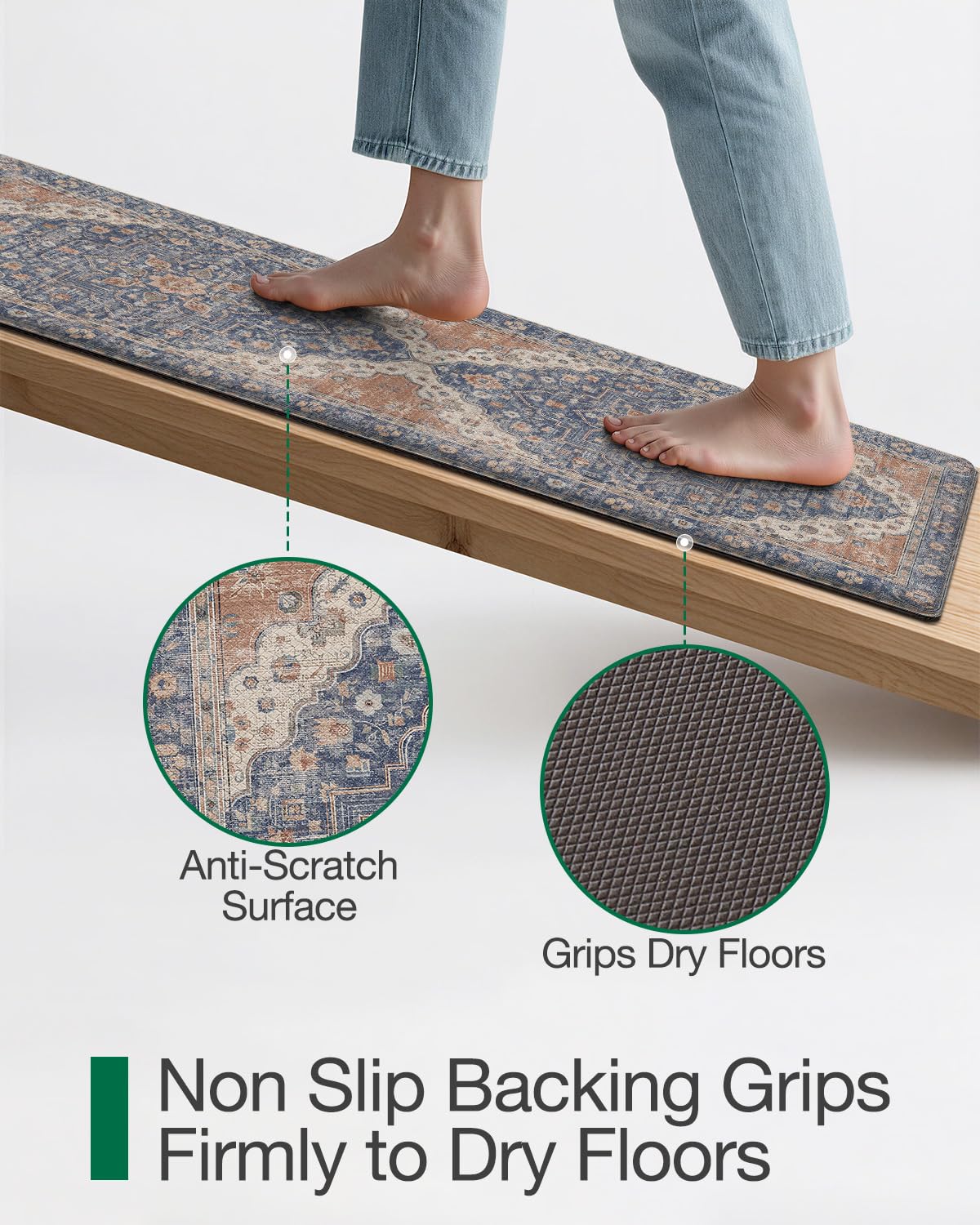 Kitchen Anti Fatigue Mat,  Cushioned Memory Foam Padded, Floor Runner for Home
