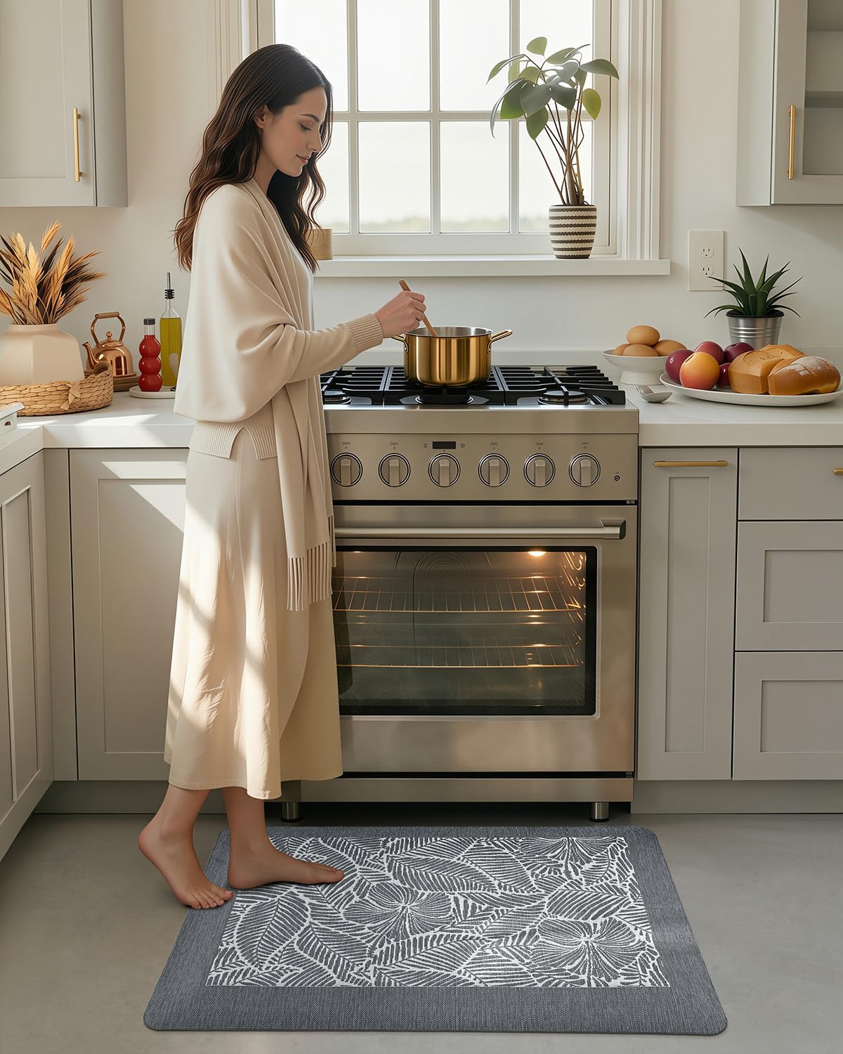 LUMI Kitchen Mat, Ultra-Soft Non-Slip Rugs for Standing Comfort in Desk Office, Sink, Laundry Areas, 20"x32" Waterproof Stain Resistant Floor Pad
