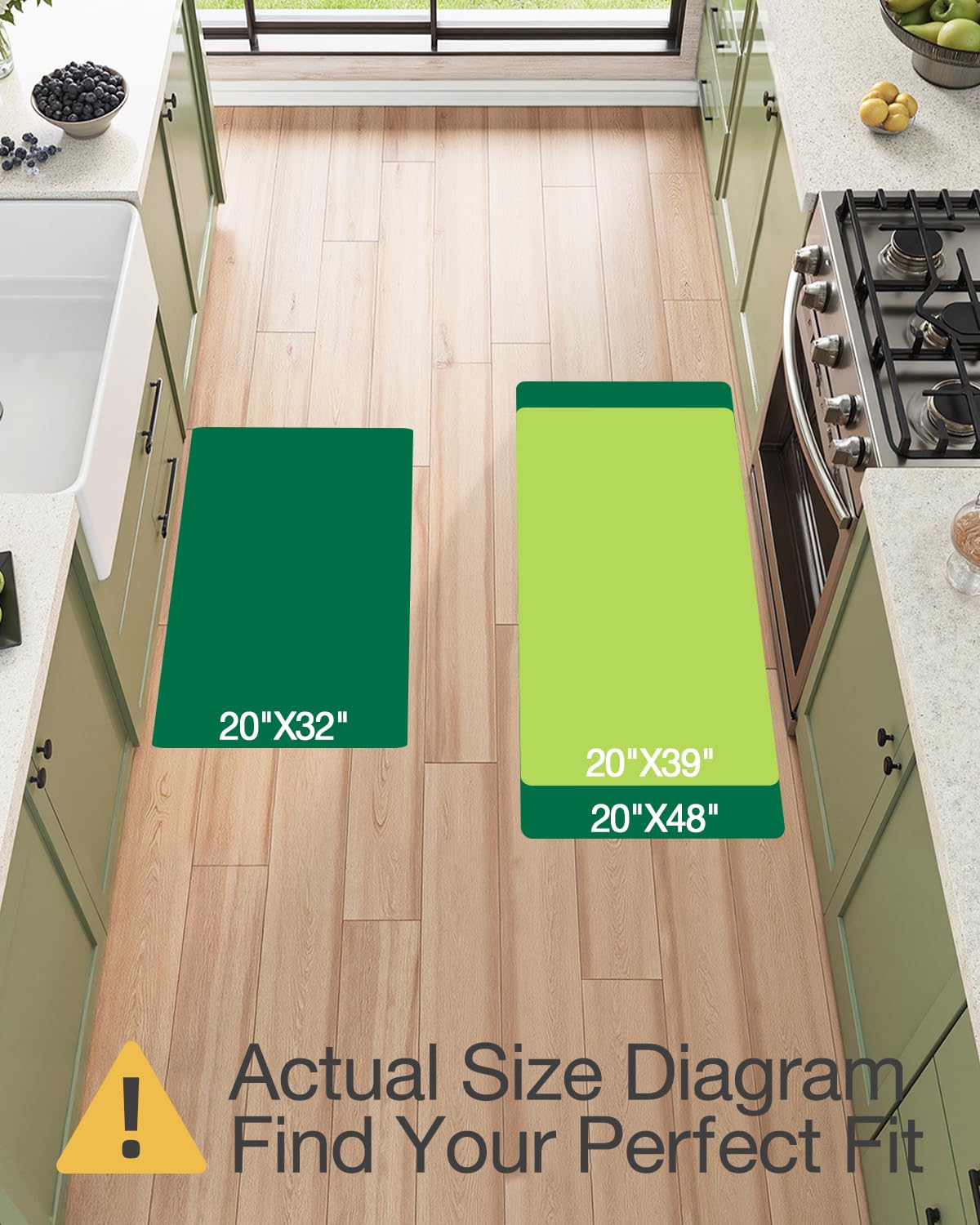 Anti Fatigue Cushioned Comfort Mats, Thick Ergonomic, Memory Foam Series