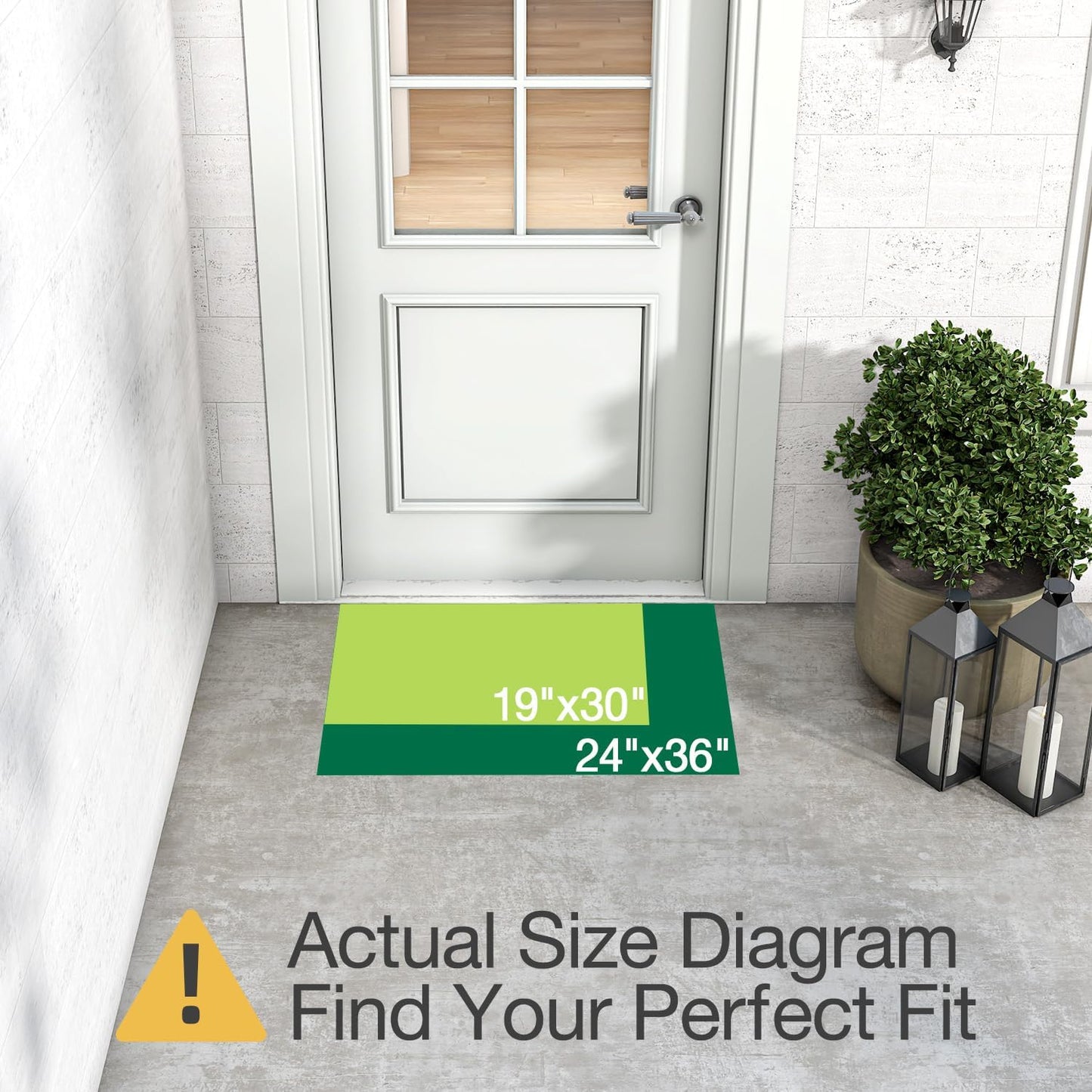 LUMI  Outdoor Door Mat, Non Slip, Waterproof, Triangle Space Series