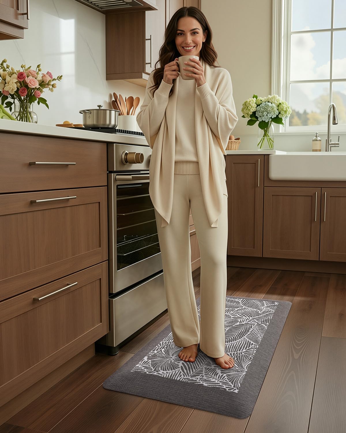 LUMI Kitchen Mat, Ultra-Soft Non-Slip Rugs for Standing Comfort in Desk Office, Sink, Laundry Areas, 20"x32" Waterproof Stain Resistant Floor Pad