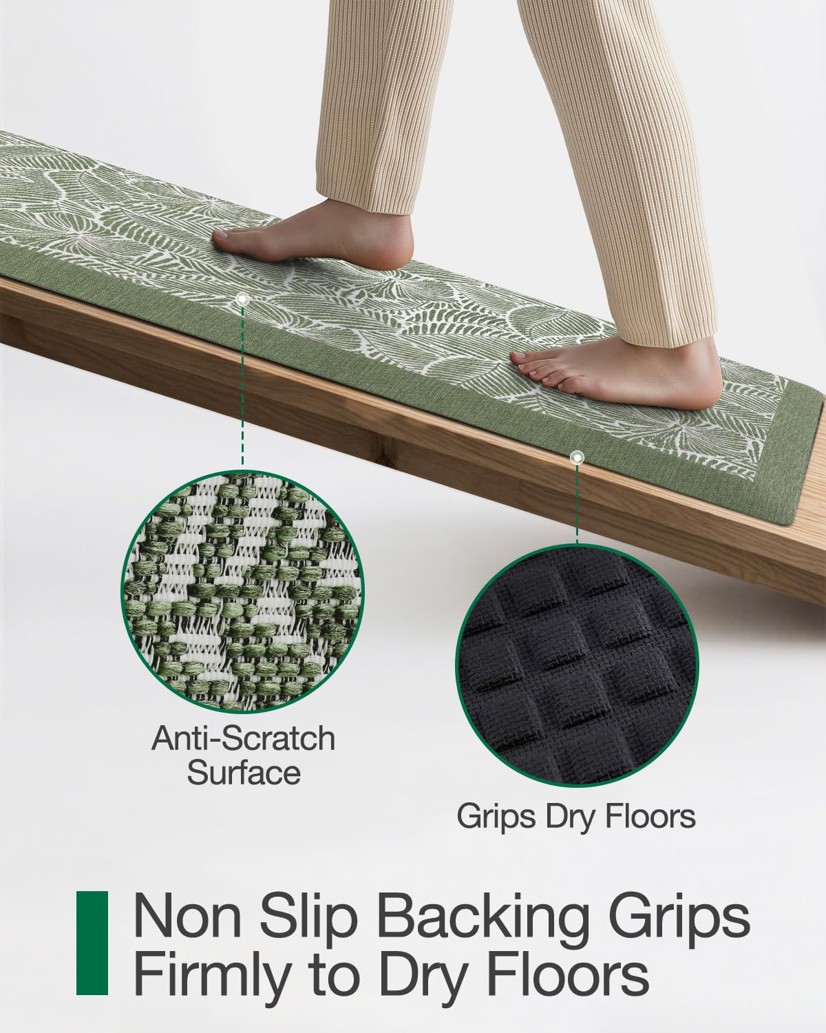 LUMI Kitchen Mat, Ultra-Soft Non-Slip Rugs for Standing Comfort in Desk Office, Sink, Laundry Areas, 20"x32" Waterproof Stain Resistant Floor Pad