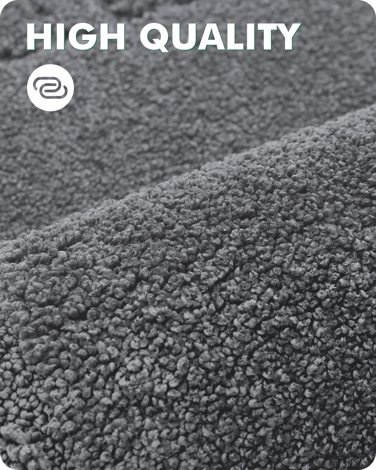 LUMI Bathroom Rug, Non Slip Rubber Backing, Extra Soft Plush Microfiber, Absorbent, Machine Washable Quick Dry, Dark Grey, for Tub/Shower/Hotel
