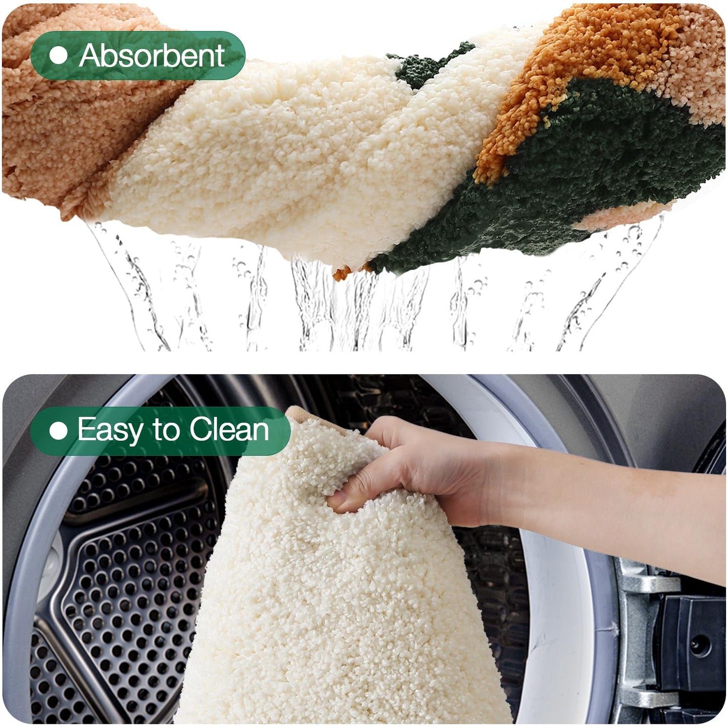 Bathroom Mat, Vibrant Plants Series.