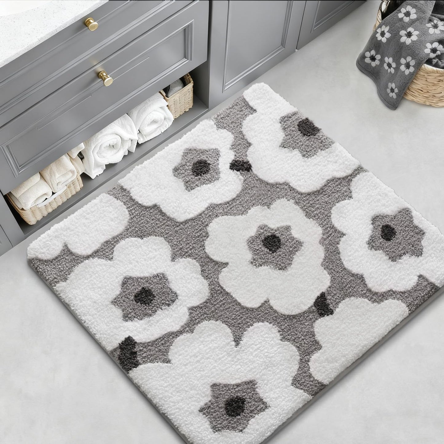 Bathroom Mat, Vibrant Plants Series.