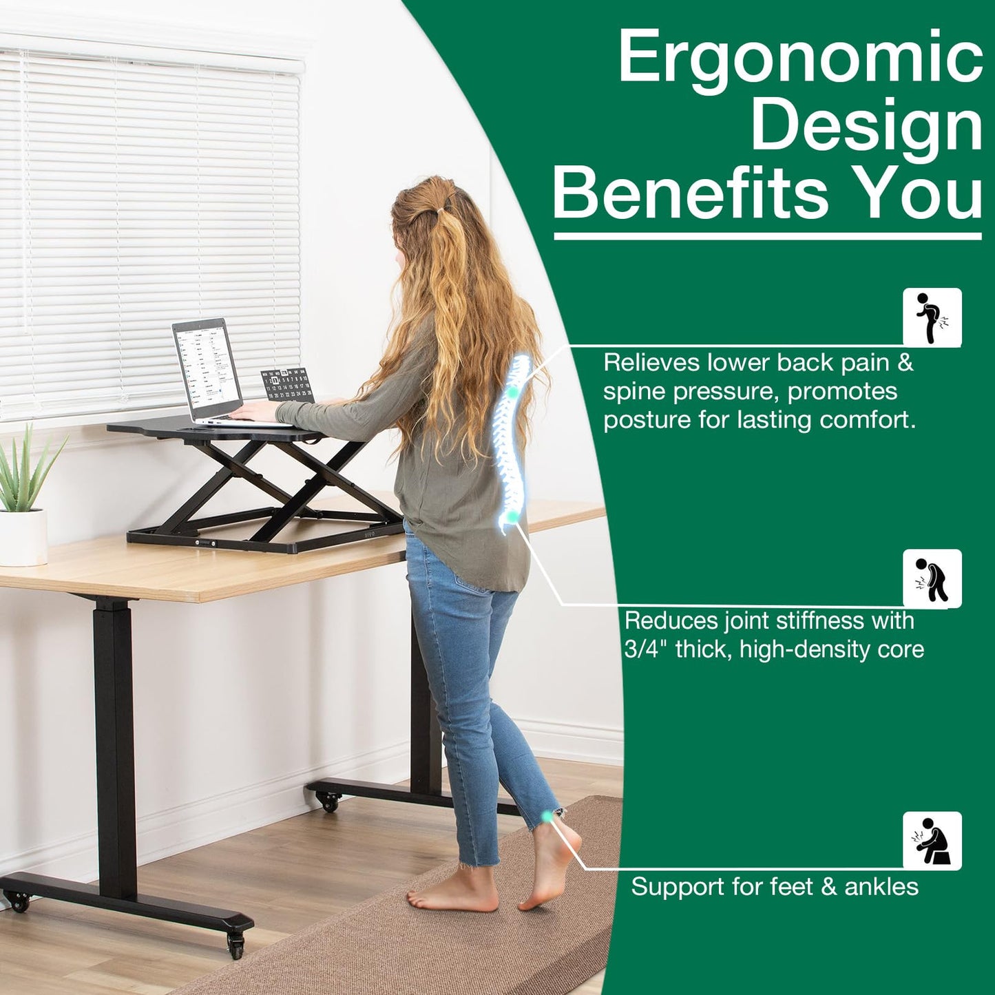 Anti Fatigue Cushioned Comfort Mats, Thick Ergonomic, Memory Foam Series