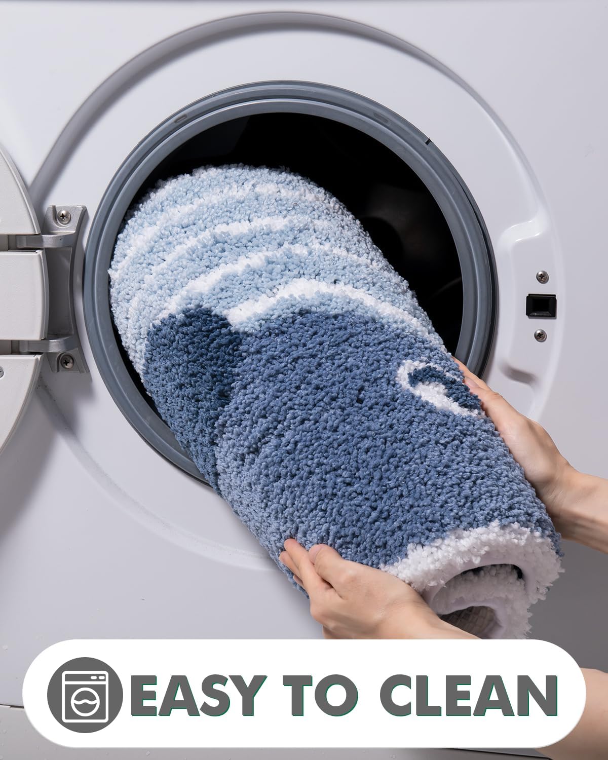LUMI Cute Animal Bathroom Rugs, Plush Absorbent Bath Mats for Bathroom, Non-Slip Backing Washable Bath Mat, Ideal for Shower Sink Bathtub Room Decor, 20"x35", Whale