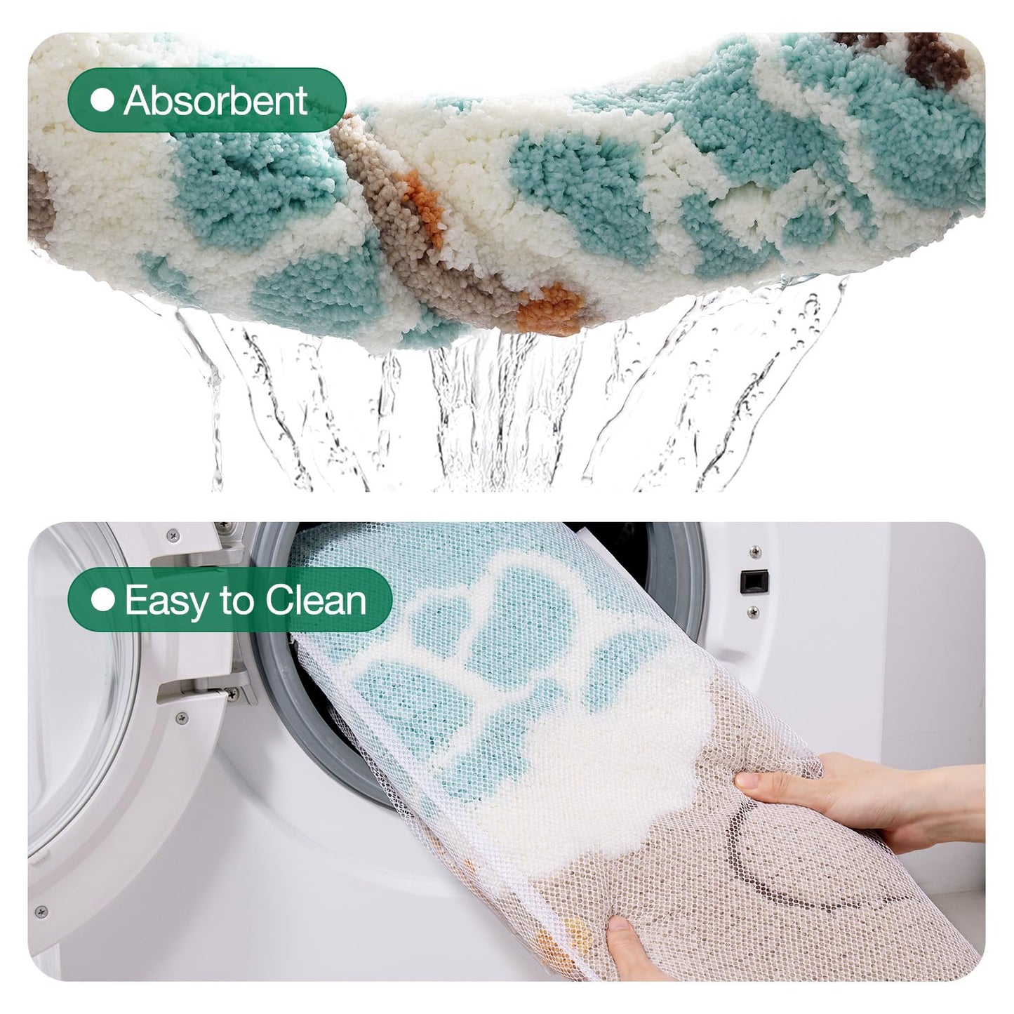 Bathroom Rugs, Non Slip Bath Mat Ultra Soft Washable Absorbent Quick Dry, Ocean Theme Collection