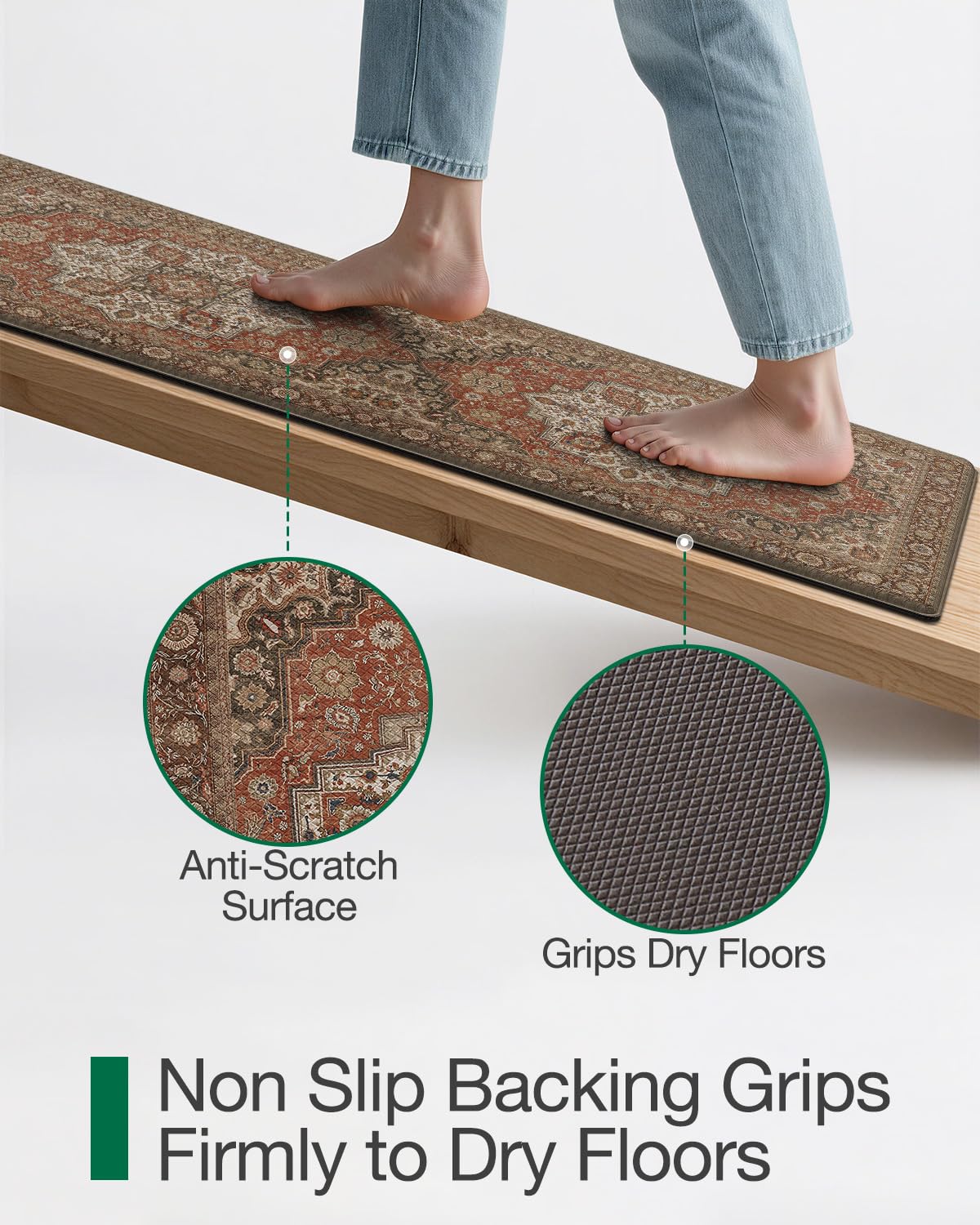 Kitchen Anti Fatigue Mat,  Cushioned Memory Foam Padded, Floor Runner for Home
