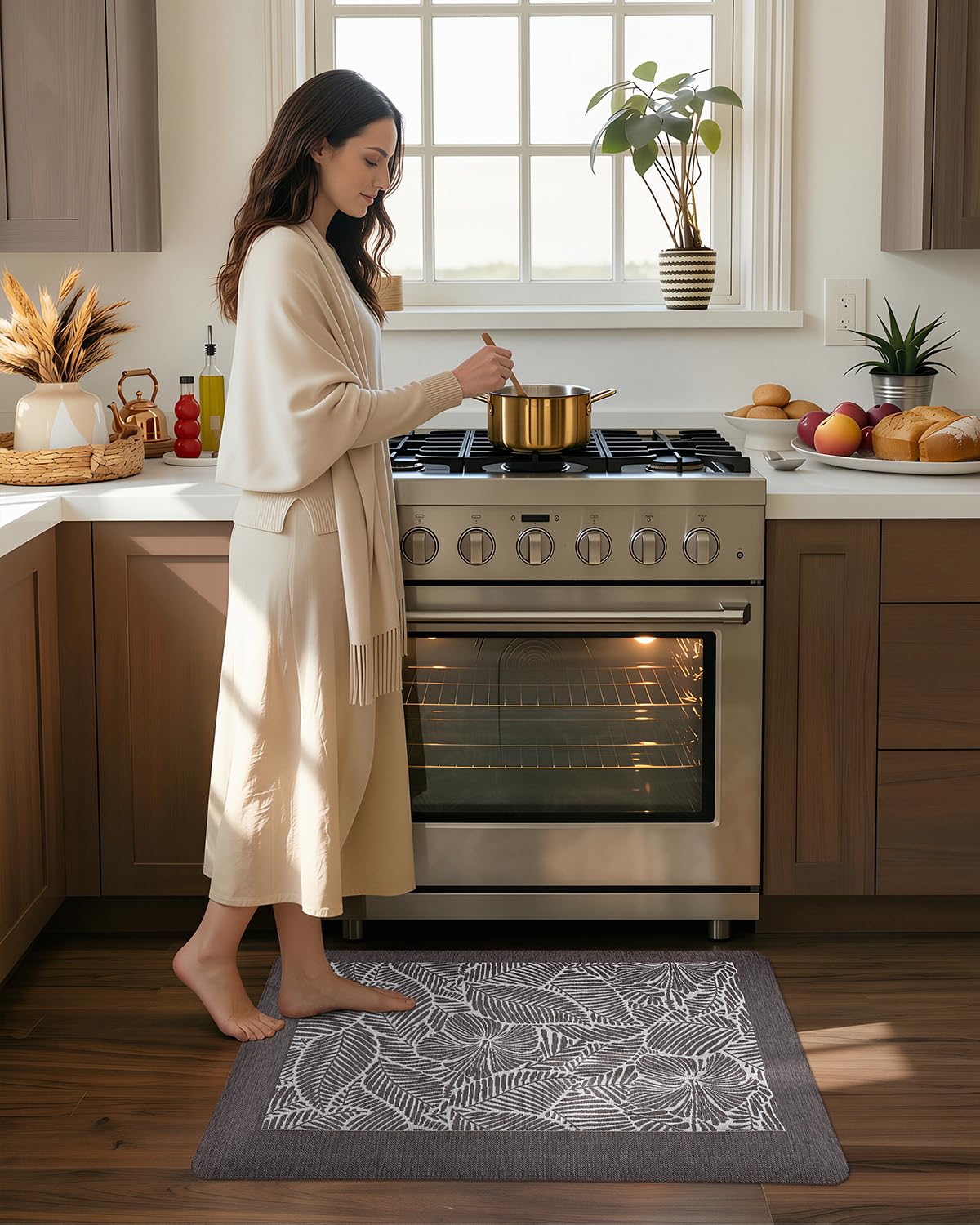 LUMI Kitchen Mat, Ultra-Soft Non-Slip Rugs for Standing Comfort in Desk Office, Sink, Laundry Areas, 20"x32" Waterproof Stain Resistant Floor Pad