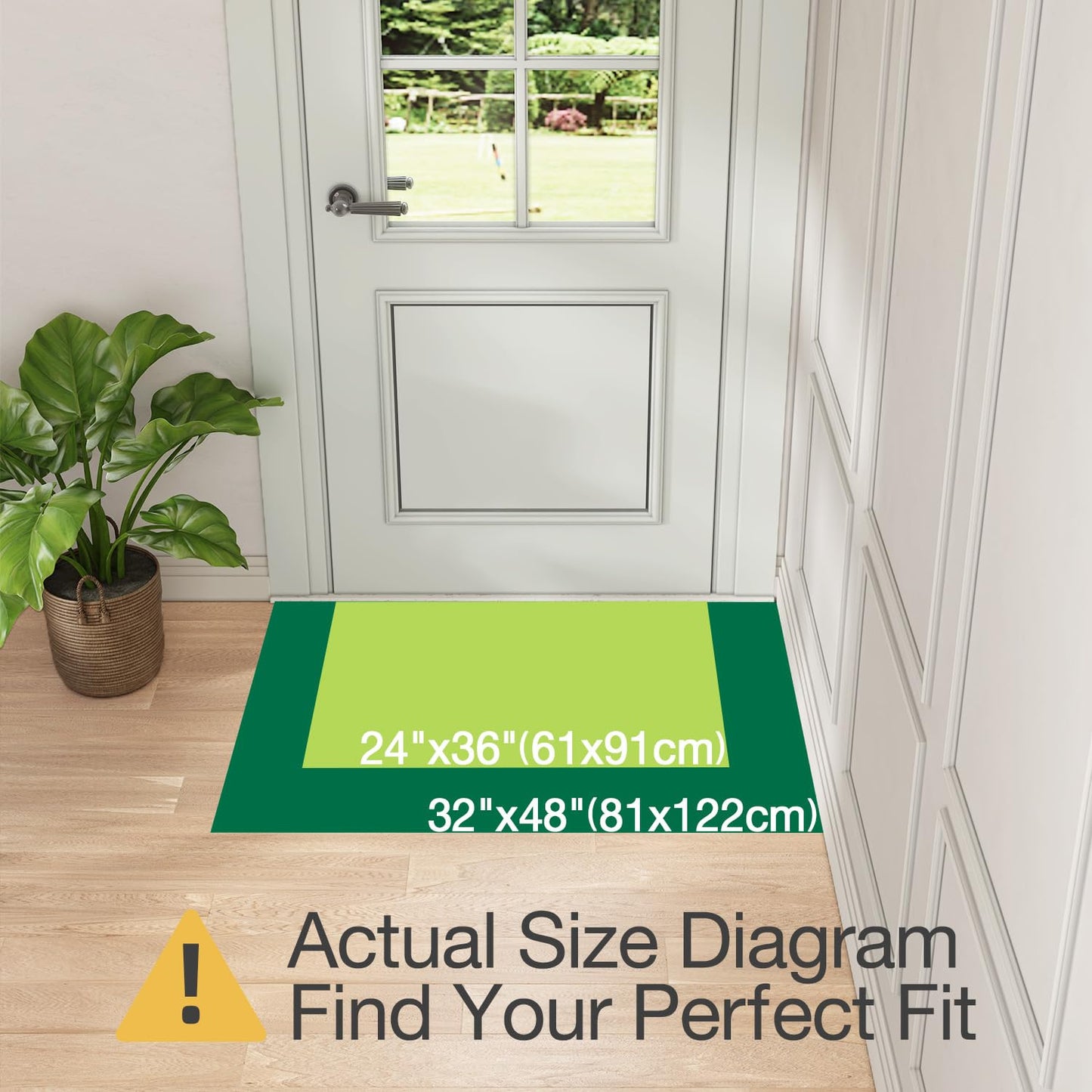 LUMI 24" x 36" Indoor Inside Door Mat, Non-Slip Rubber Backing Washable | Soft Low-Pile, Absorbent Dirt Resistant, Non-Slip TPR Backing, Wear Resistant, Machine Washable, Entryway Bedroom Livingroom