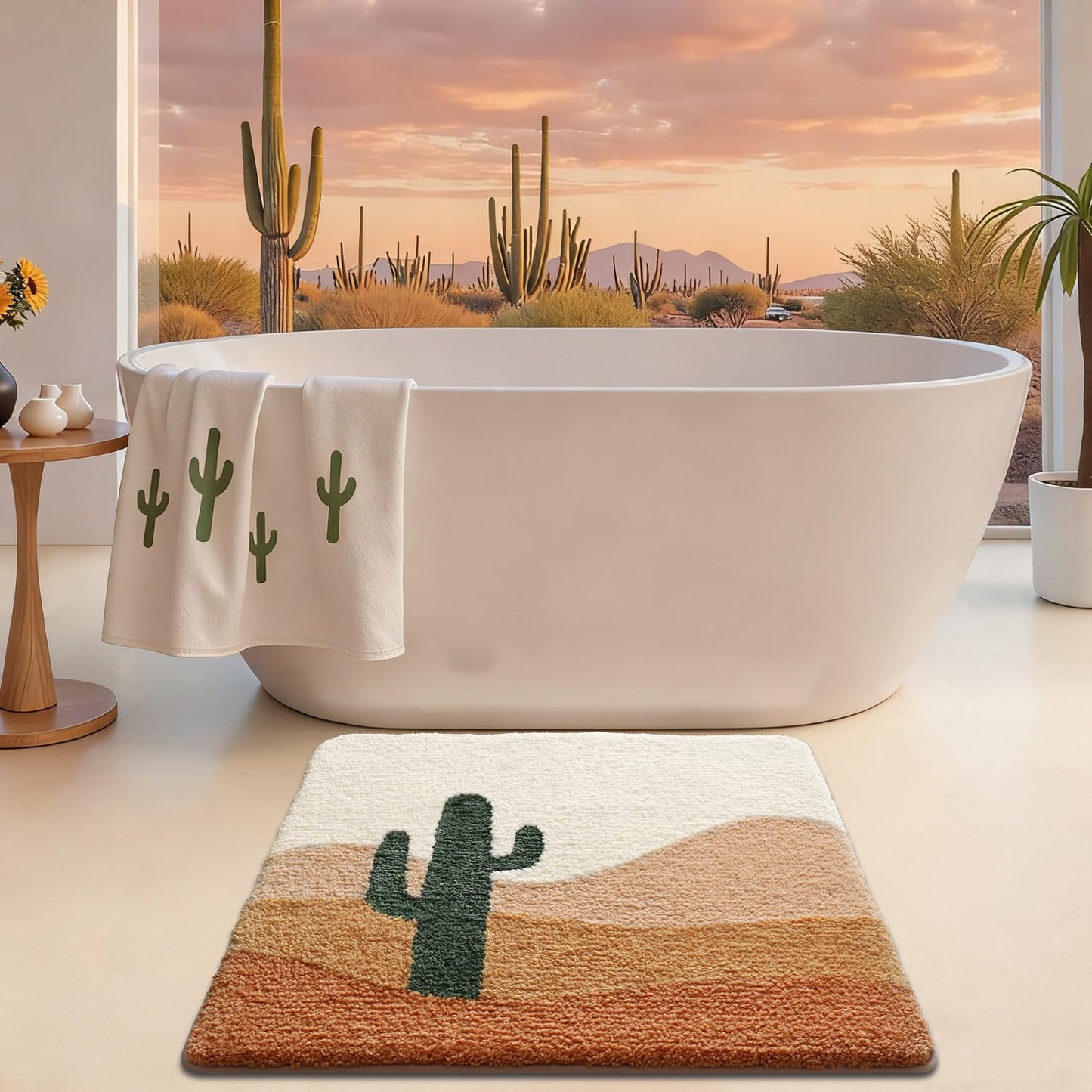 Bathroom Mat, Vibrant Plants Series.