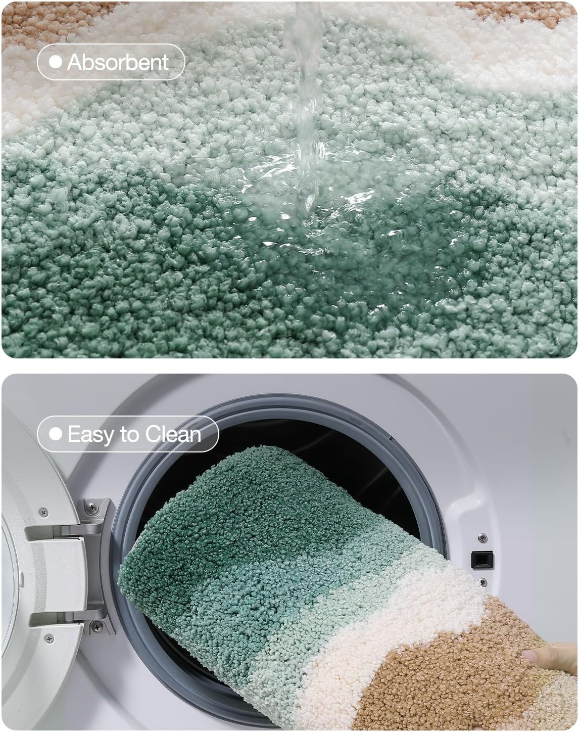 LUMI Beach Bathroom Rugs, Soft Absorbent, Non-Slip, for Bathroom/Kitchen/Entryway, Starfish Shell Decor