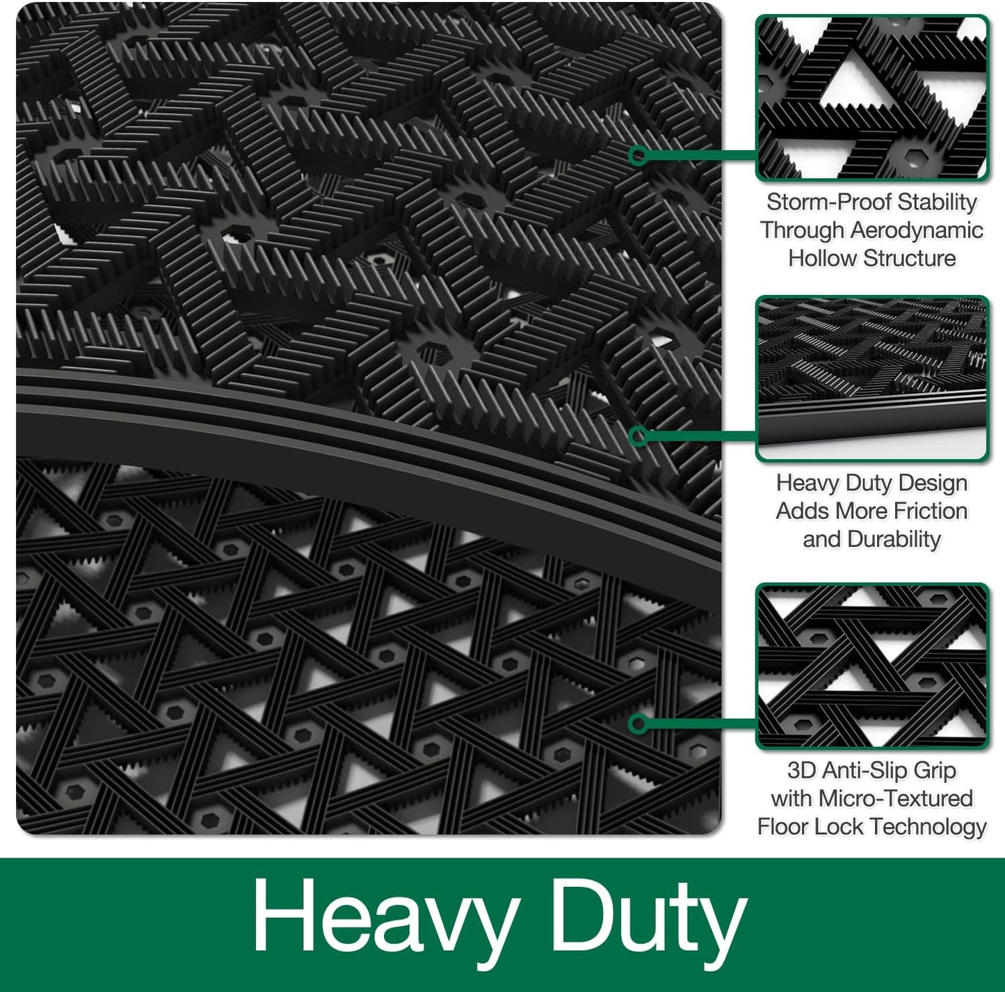 LUMI  Outdoor Door Mat, Non Slip, Waterproof, Triangle Space Series