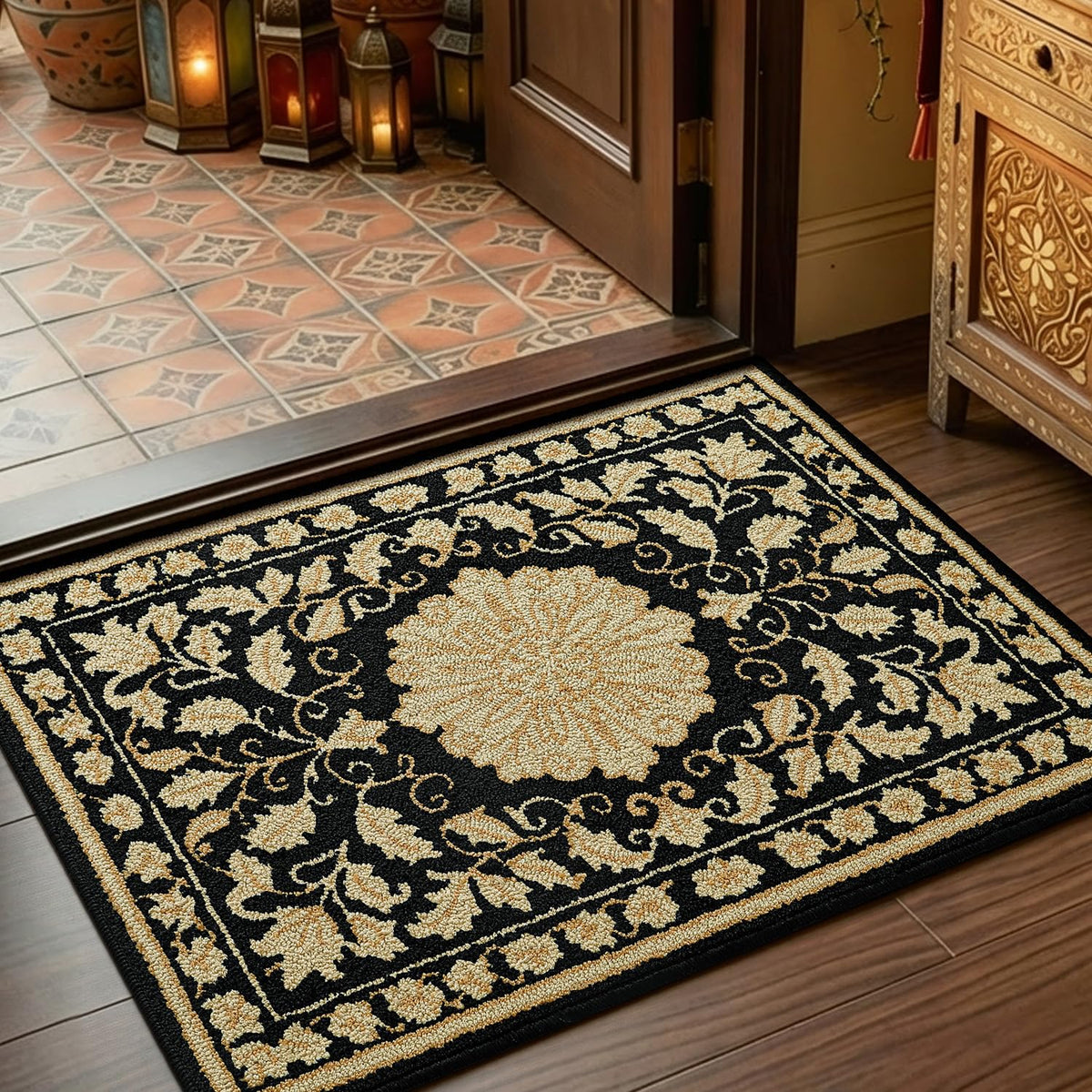 LUMI Indoor Door Mat 24x36, Non-Slip Durable Rubber Backing Washable