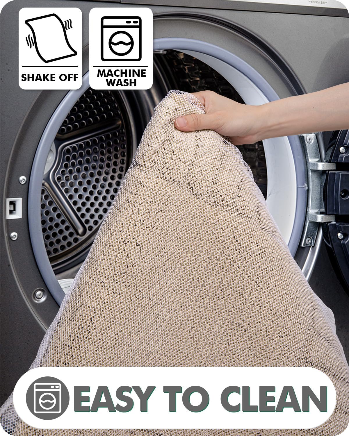 LUMI Bathroom Rug, Non Slip Rubber Backing, Extra Soft Plush Microfiber, Absorbent, Machine Washable Quick Dry, Beige, for Tub/Shower/Hotel