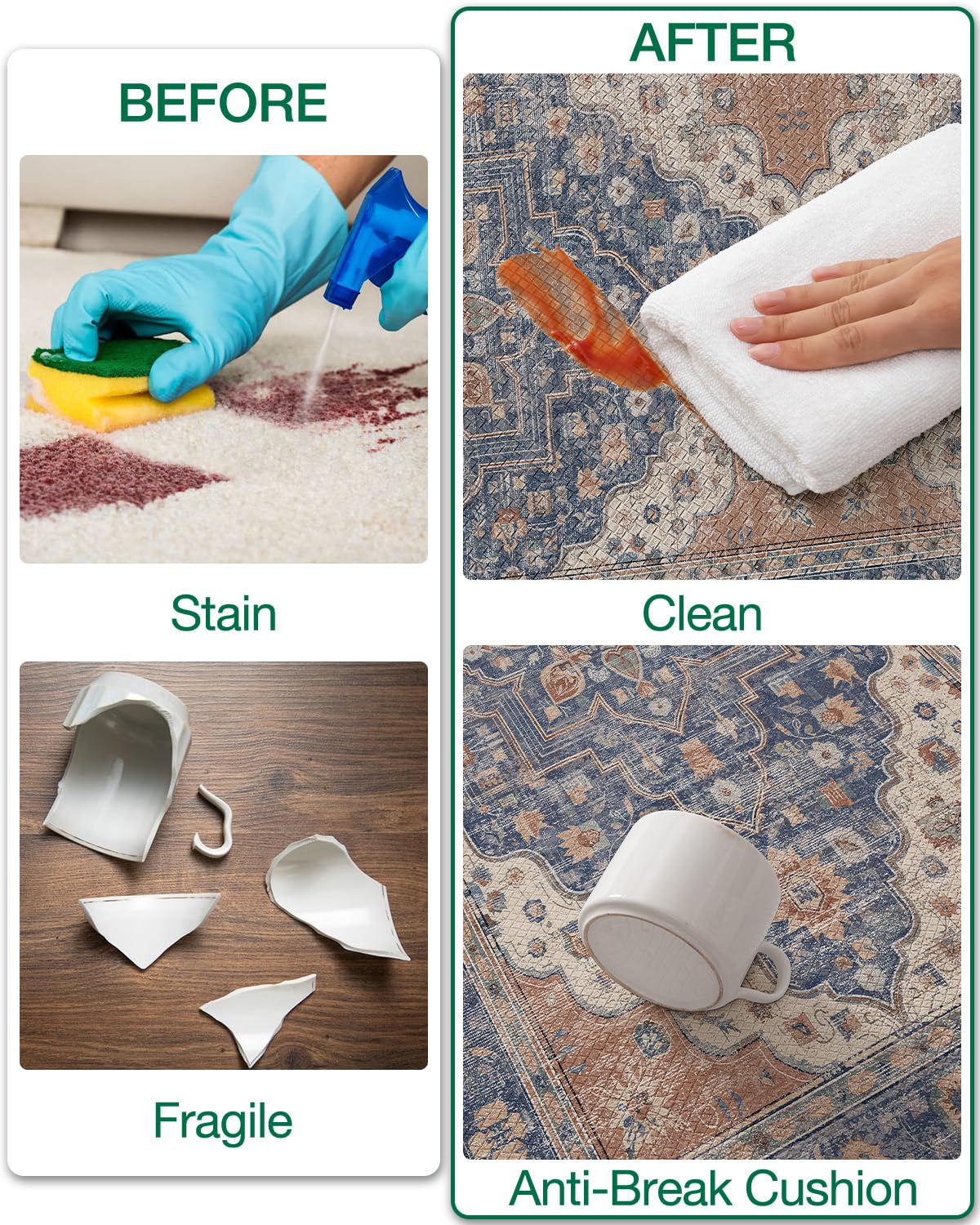 Kitchen Anti Fatigue Mat,  Cushioned Memory Foam Padded, Floor Runner for Home