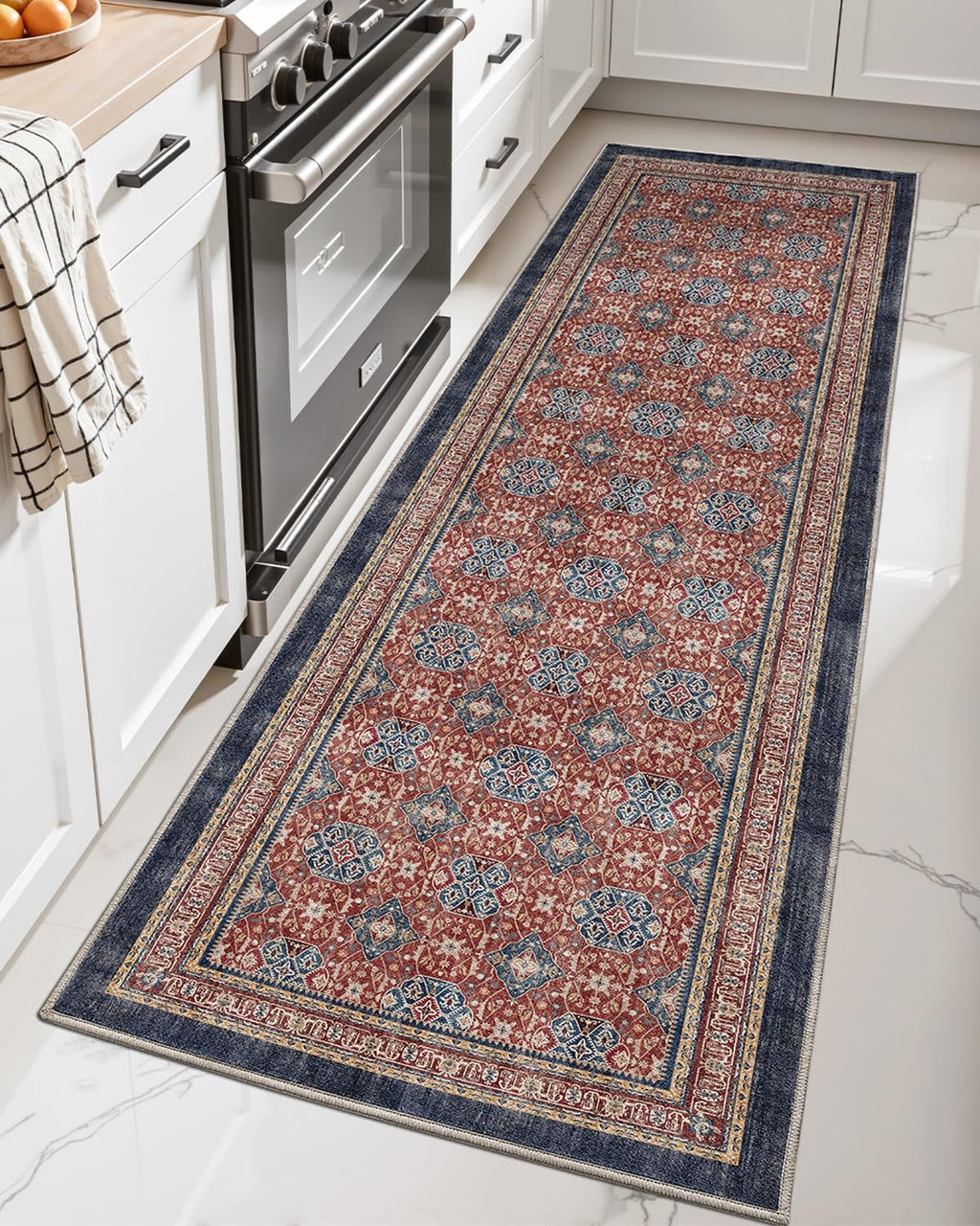 LUMI Washable Kitchen Rug 2x6 for Floor, Non Slip Runner Rugs with Rubber Backing, Low Pile Comfort Area Carpet for Standing, Living Room, Entryway, Laundry, Hallways