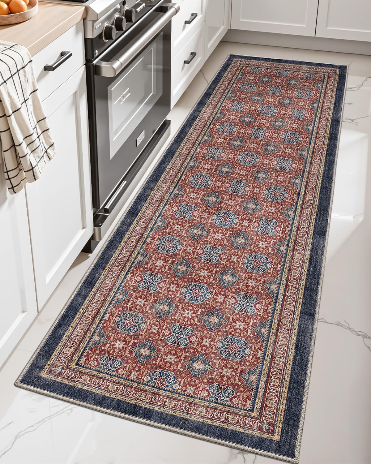 LUMI Washable Kitchen Rug 2x6 for Floor, Non Slip Runner Rugs with Rubber Backing, Low Pile Comfort Area Carpet for Standing, Living Room, Entryway, Laundry, Hallways
