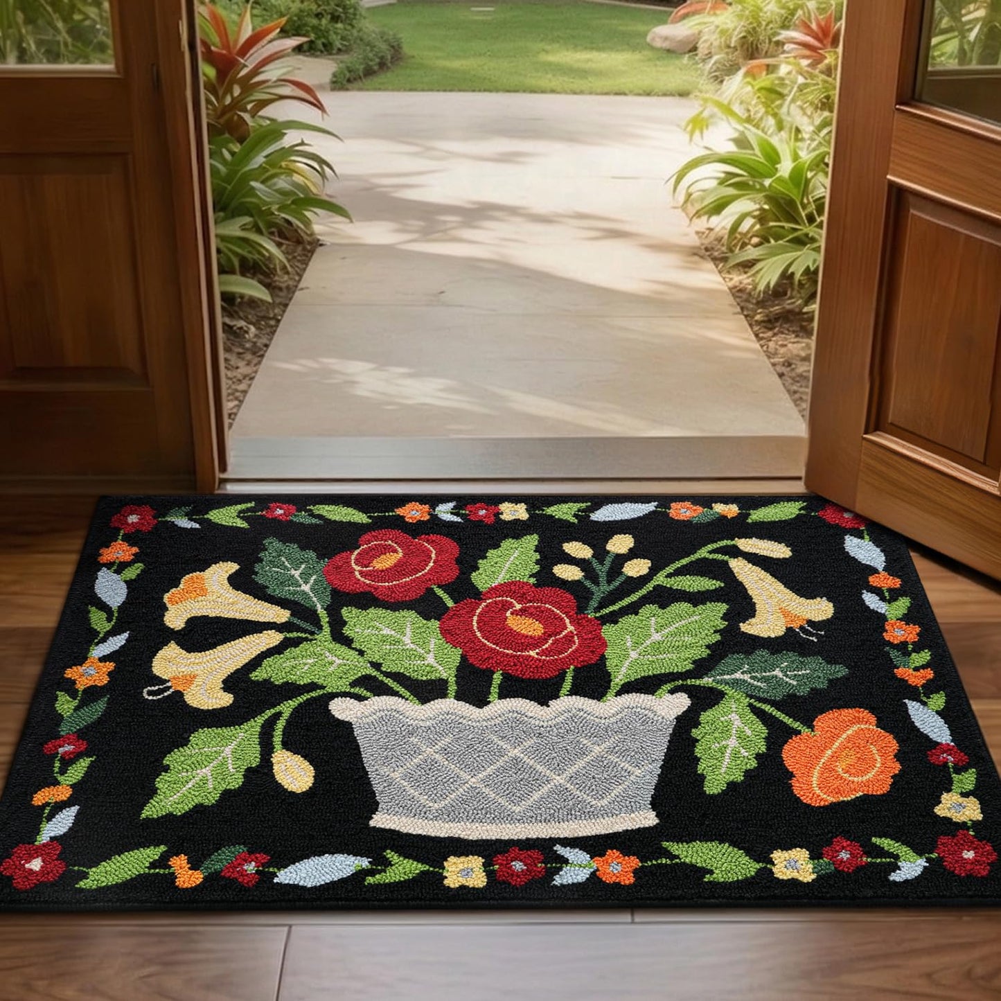 LUMI Indoor Door Mat 24x36, Non-Slip Durable Rubber Backing Washable