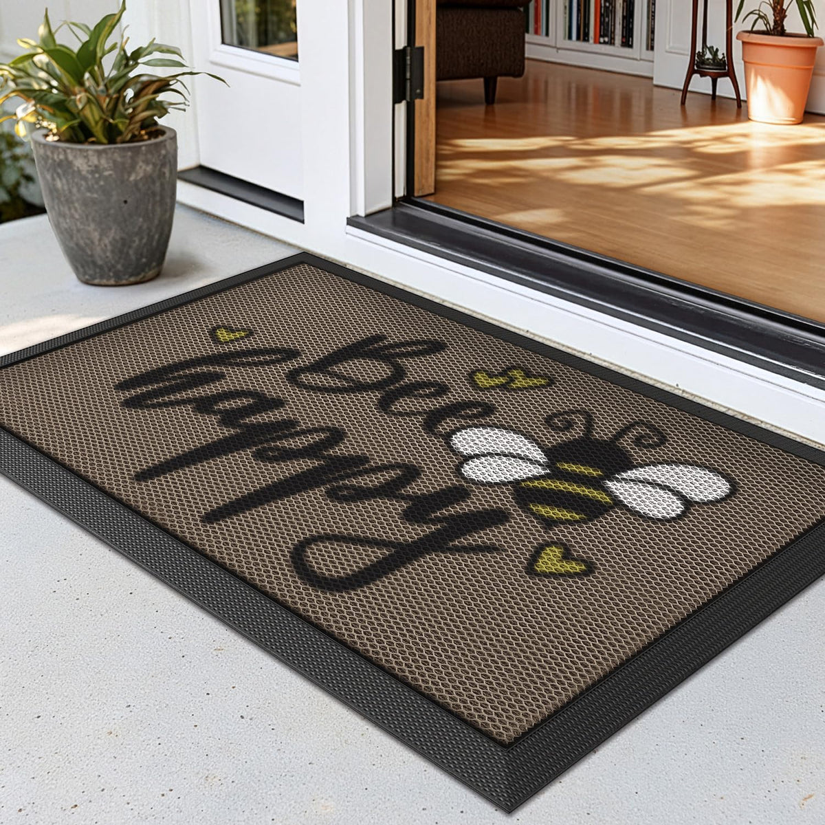 LUMI Outside Welcome Door Mat 32x47, Non-Slip Durable Rubber Easy Clean