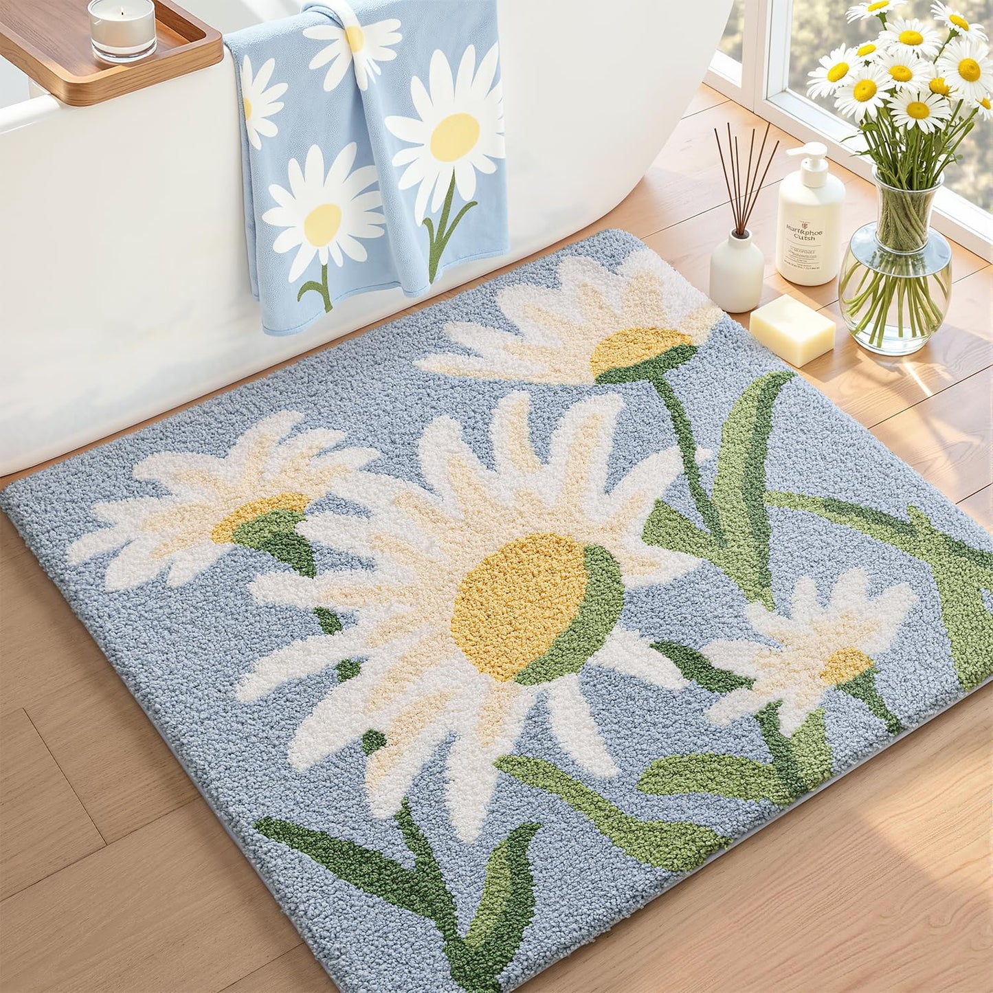 Bathroom Mat, Vibrant Plants Series.