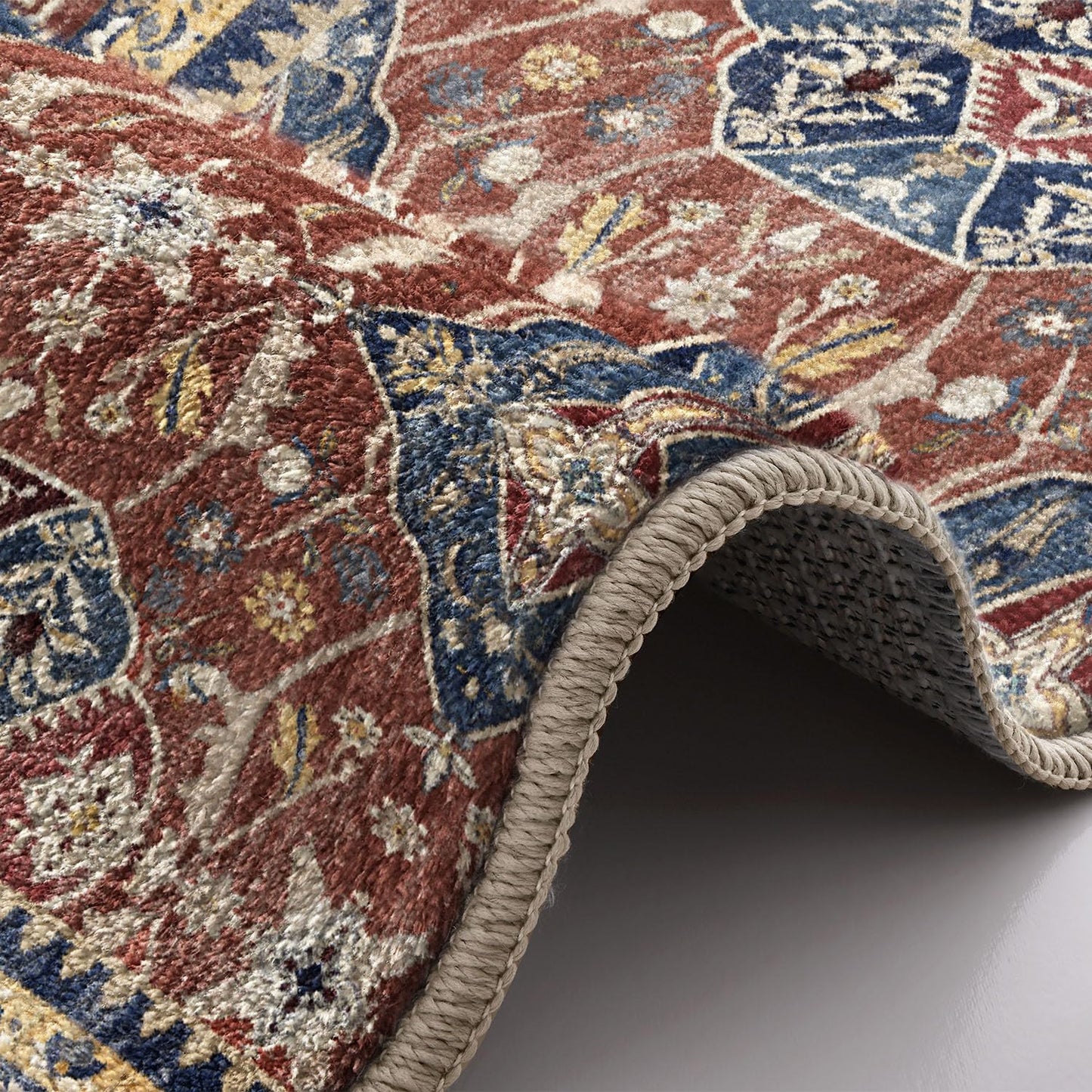 LUMI Washable Area Rug for Living Room Bedroom, Ultra Thin & Easy Clean