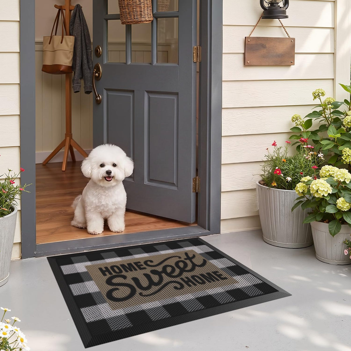 LUMI Outside Welcome Door Mat 32x47, Non-Slip Durable Rubber Easy Clean