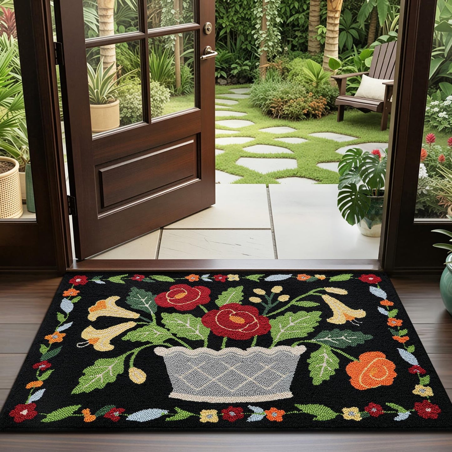 LUMI Indoor Door Mat 24x36, Non-Slip Durable Rubber Backing Washable