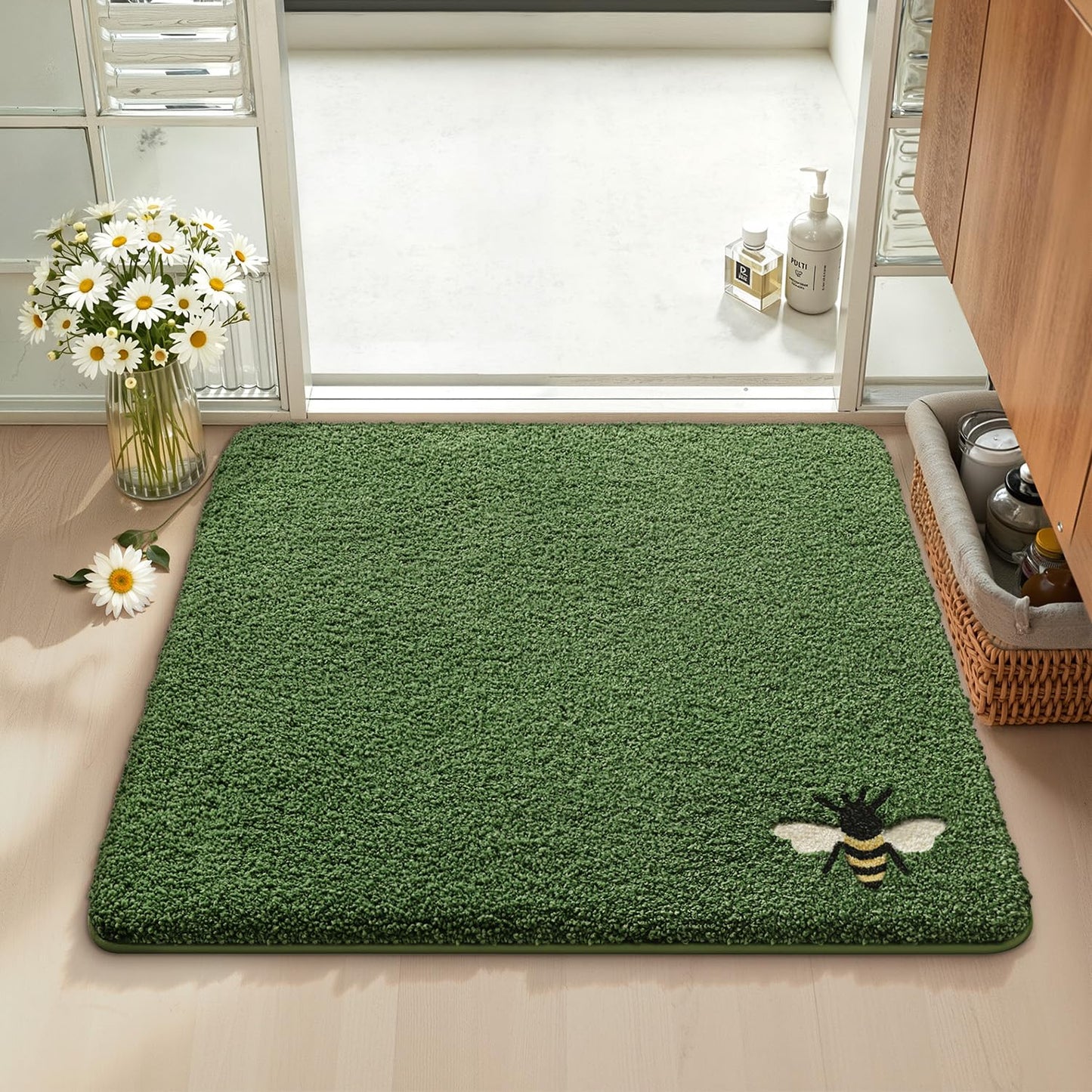 Bathroom Mat, Vibrant Plants Series.