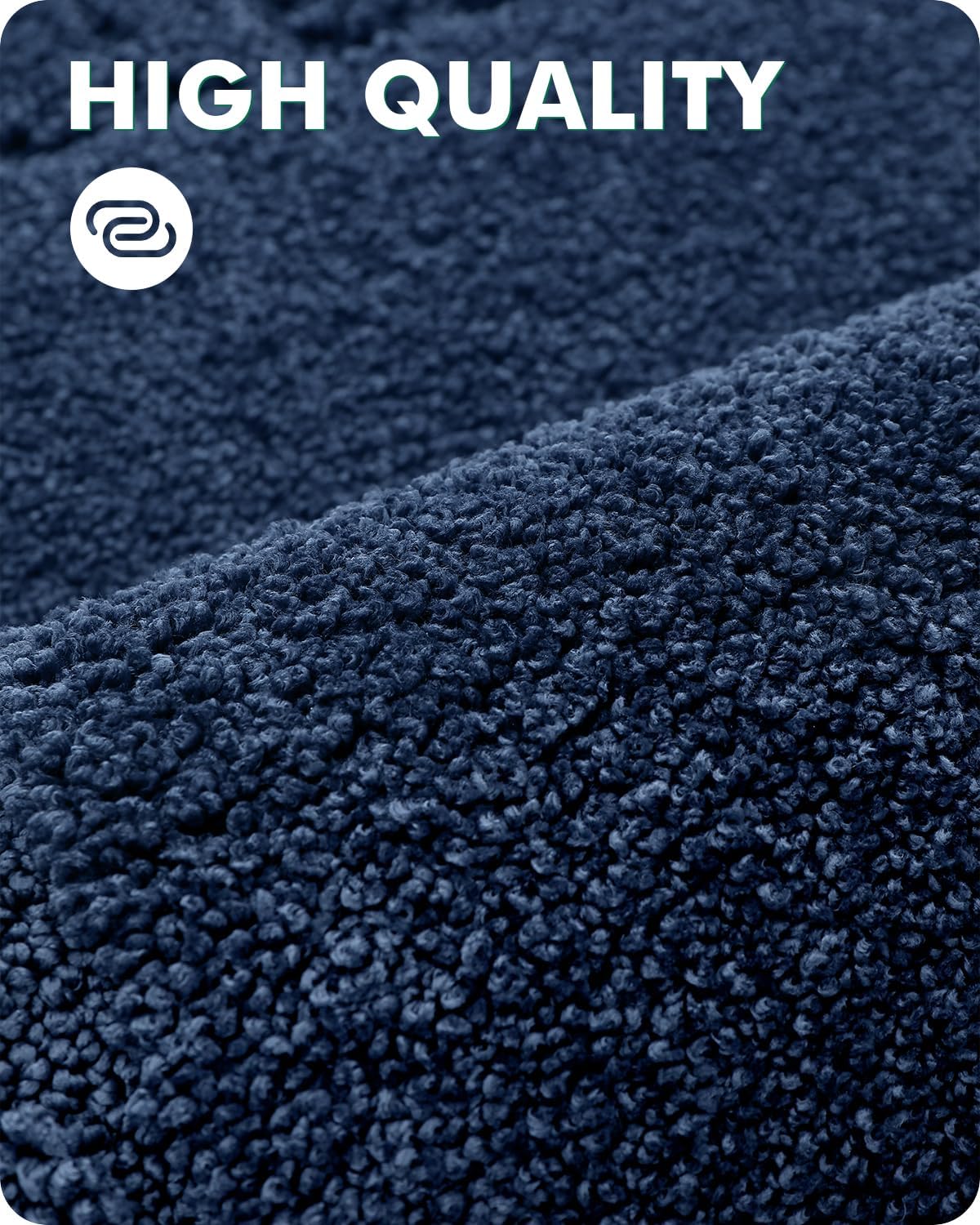 LUMI Bathroom Rug, Non Slip Rubber Backing, Extra Soft Plush Microfiber, Absorbent, Machine Washable Quick Dry, Blue, for Tub/Shower/Hotel