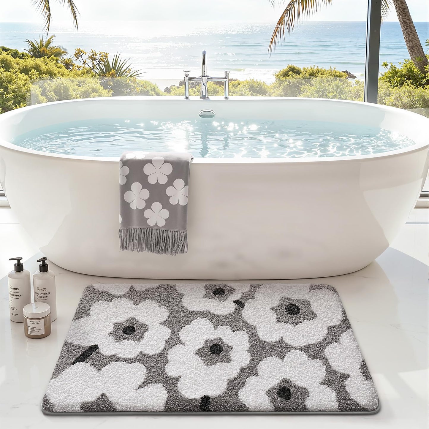 Bathroom Rugs Vivid Plants Collection