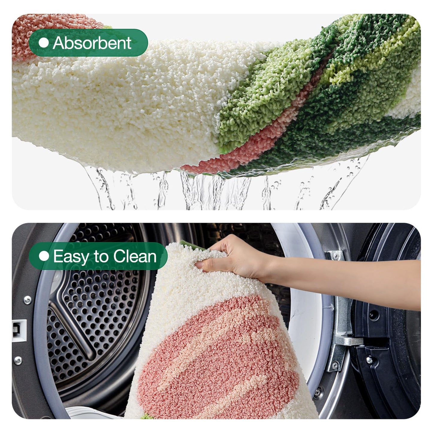 Bathroom Mat, Vibrant Plants Series.