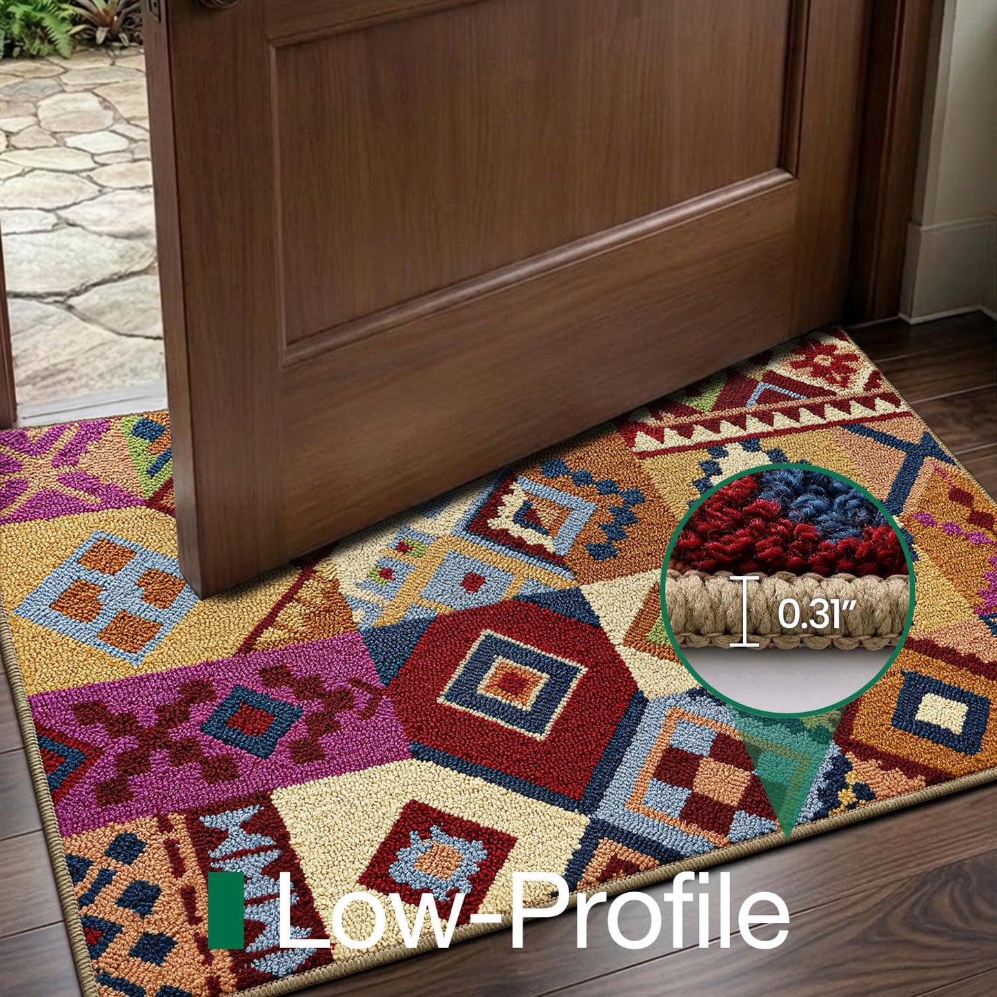 LUMI 24" x 36" Indoor Inside Door Mat, Non-Slip Rubber Backing Washable | Soft Low-Pile, Absorbent Dirt Resistant, Non-Slip TPR Backing, Wear Resistant, Machine Washable, Entryway Bedroom Livingroom
