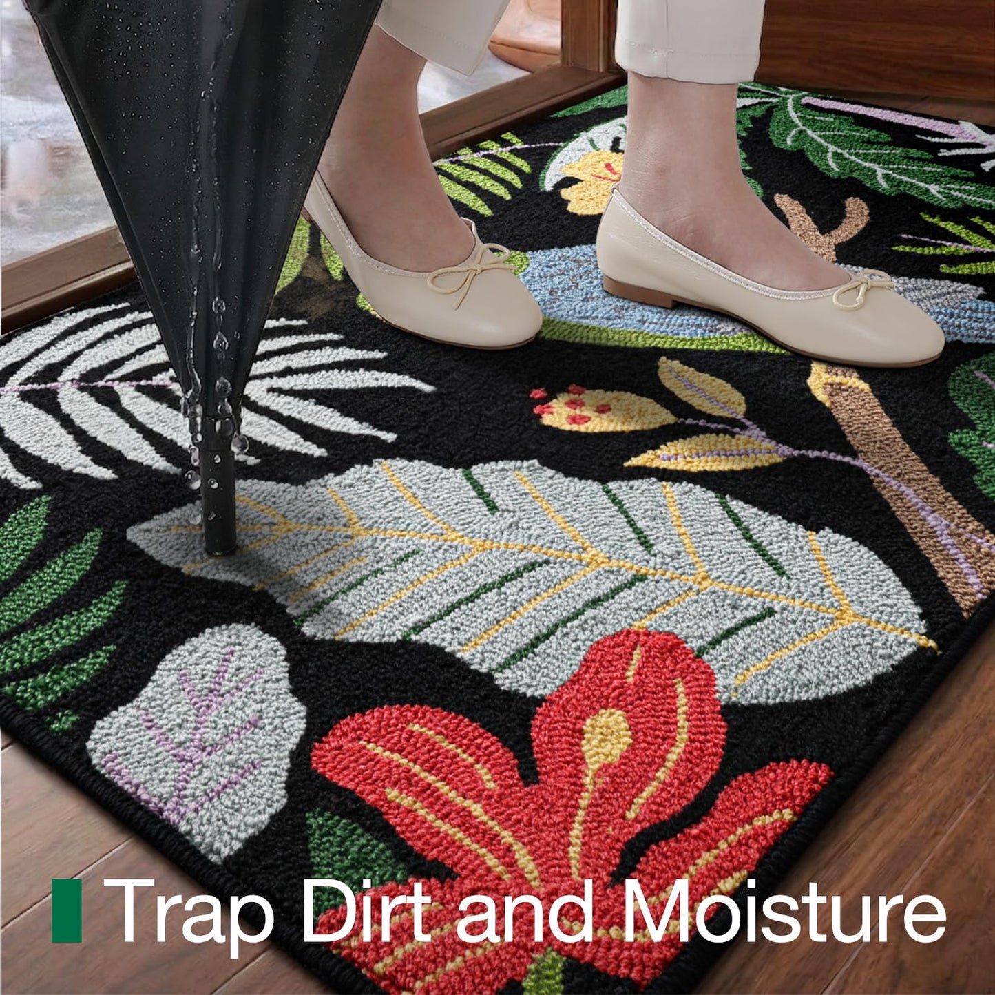 LUMI Indoor Door Mat 24x36, Non-Slip Durable Rubber Backing Washable